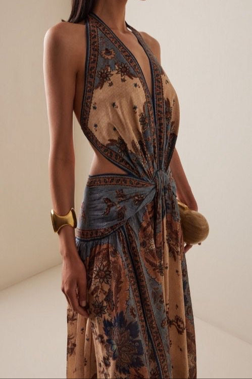 Ascension Plunge Halter Dress