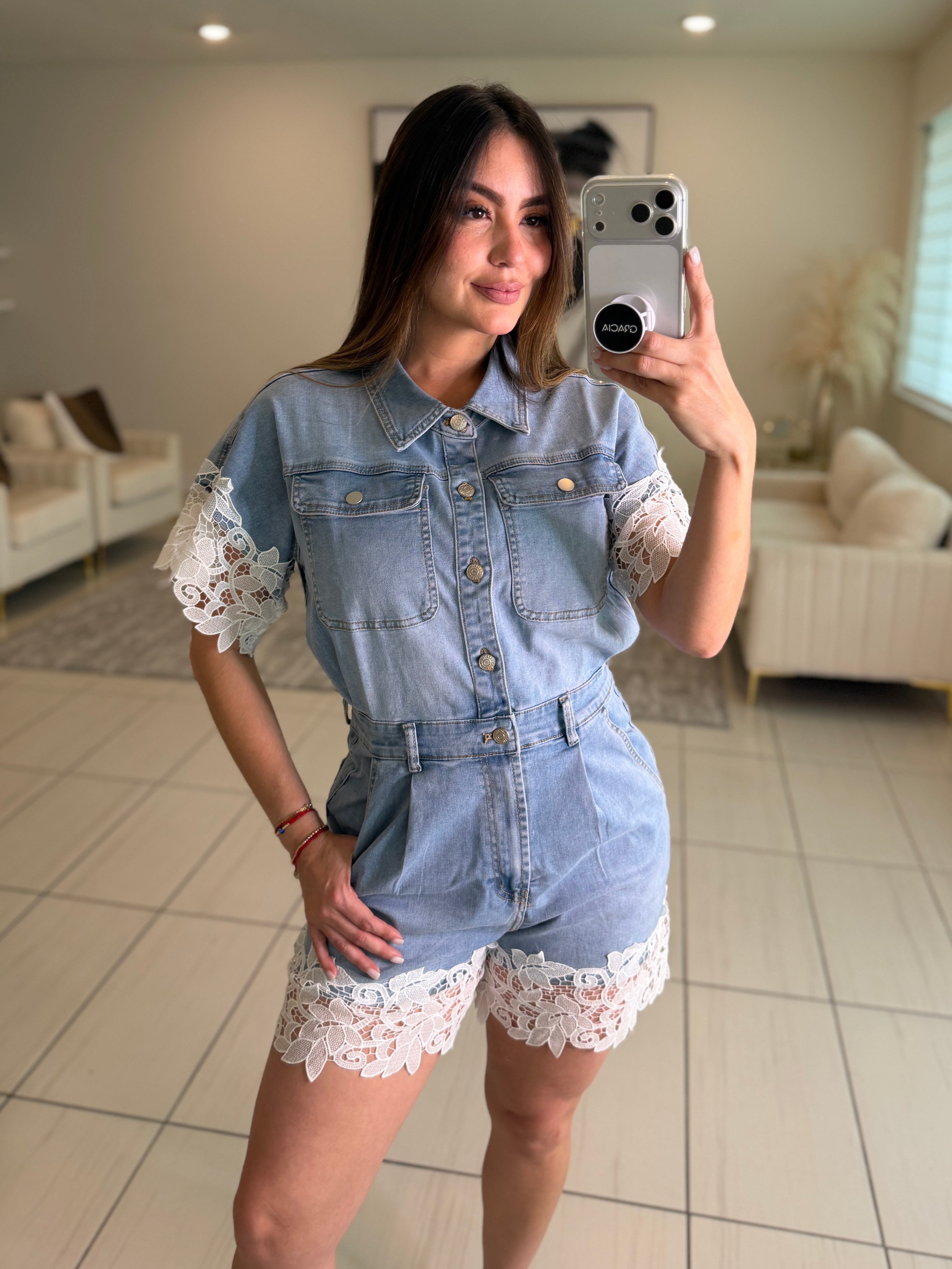 Summer Spicy Denim Romper