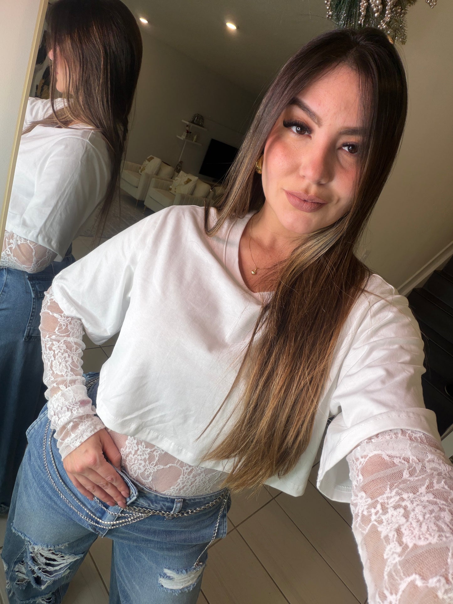 Luxe Instinct Lace White Bodysuit