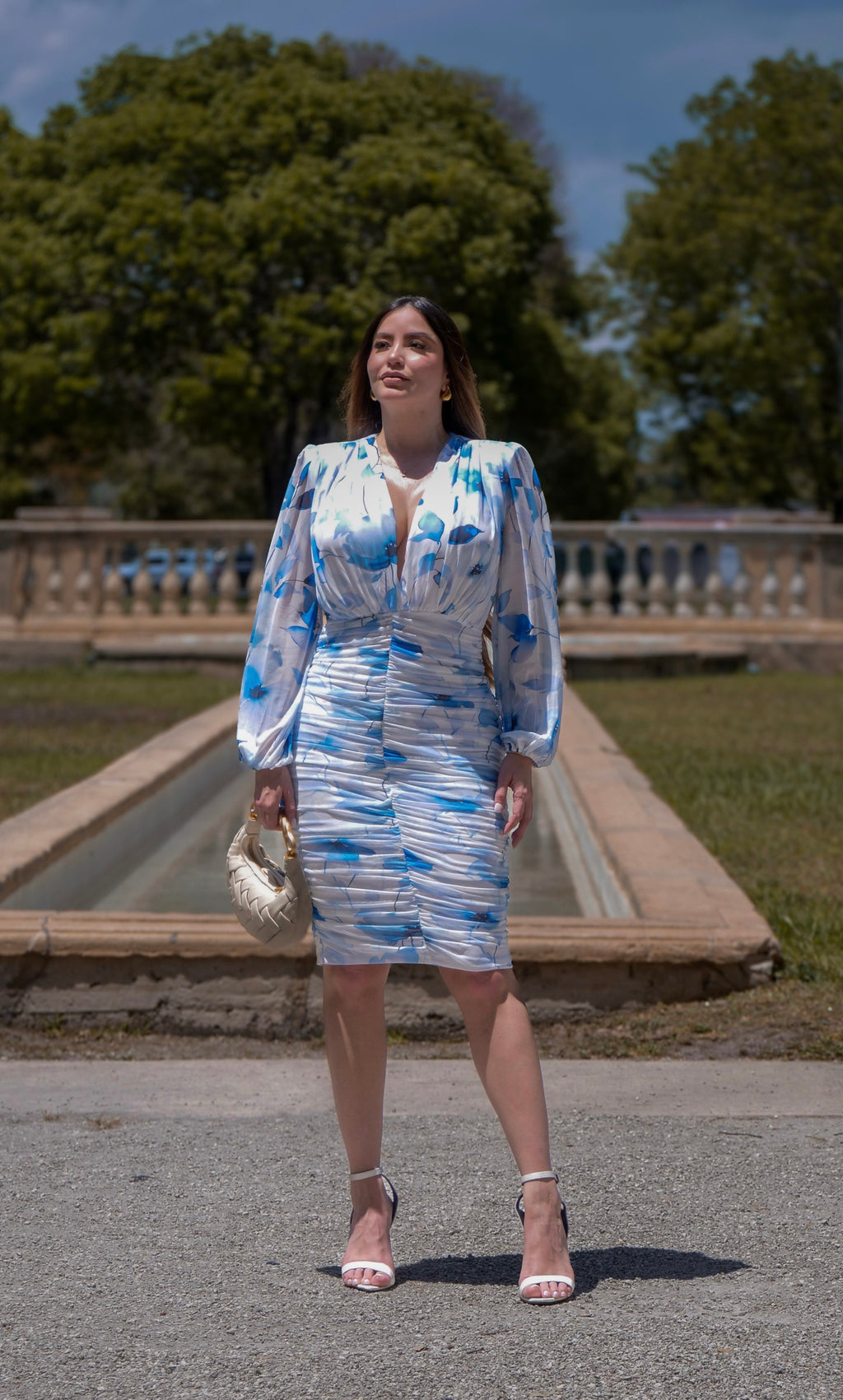 Poetic Floral Blue Dress