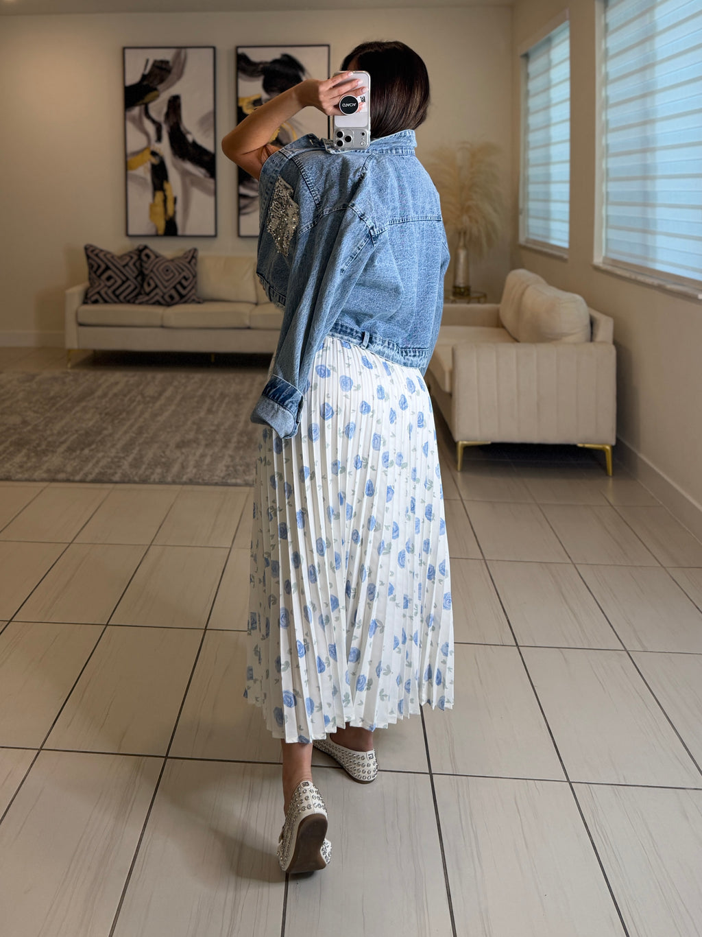 Radiance Silver Sequin Denim Jacket