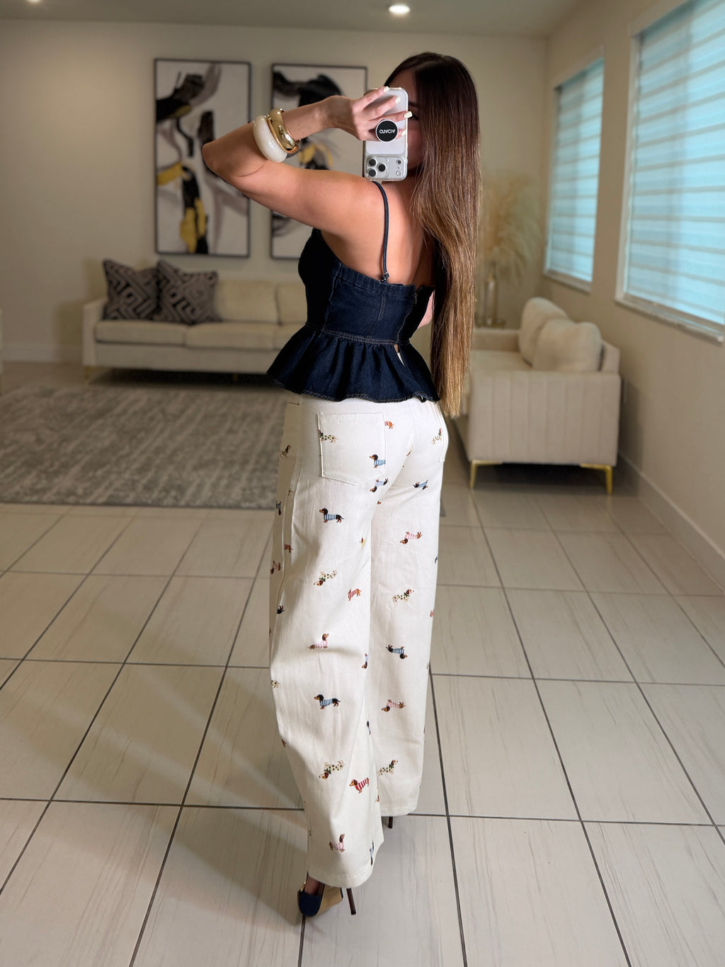 Sweet Peplum Denim Top