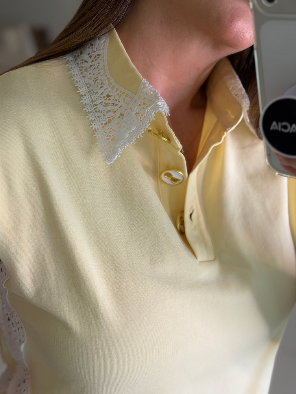 Charming Embroidery Yellow Top