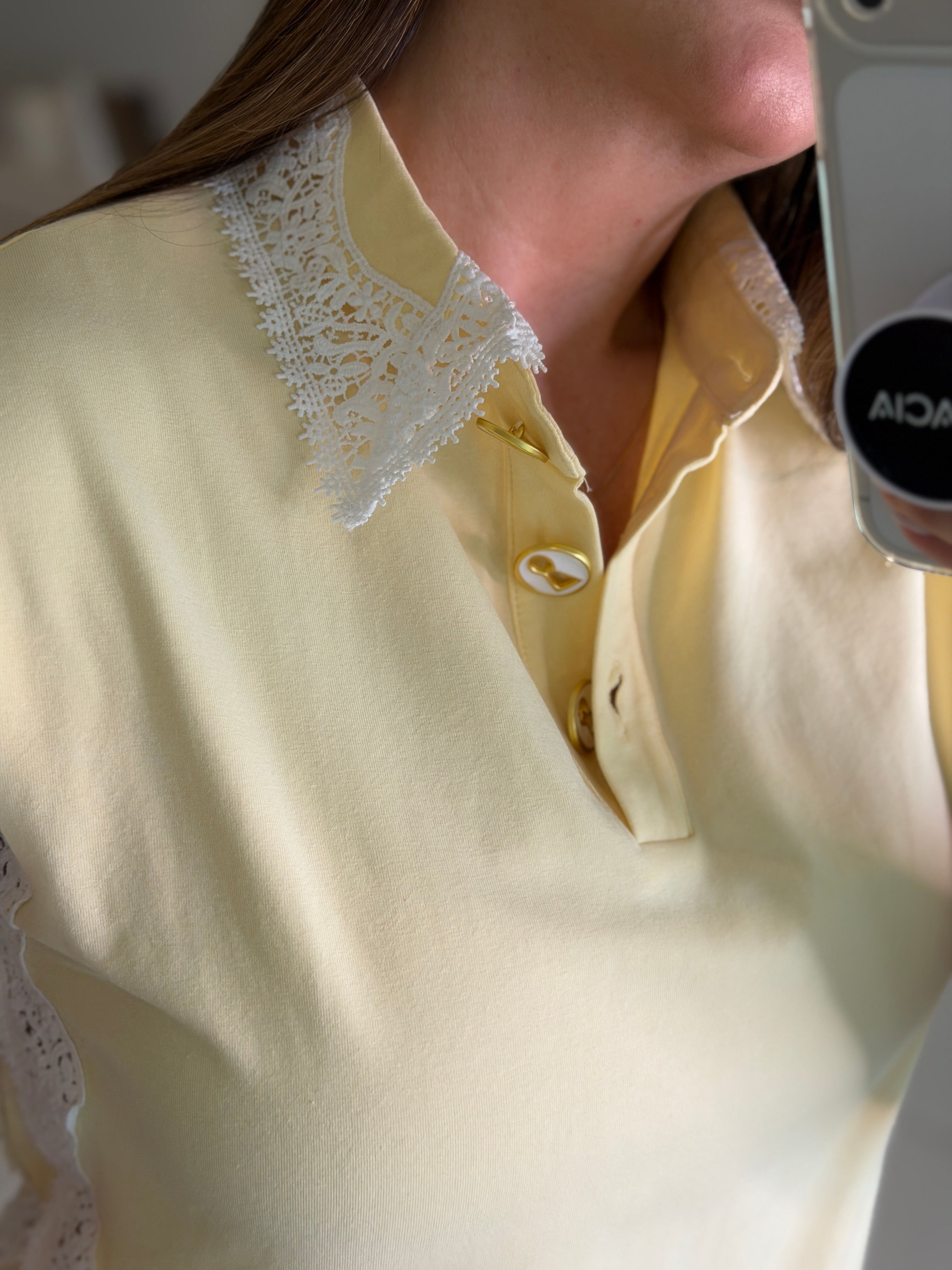 Charming Embroidery Yellow Top