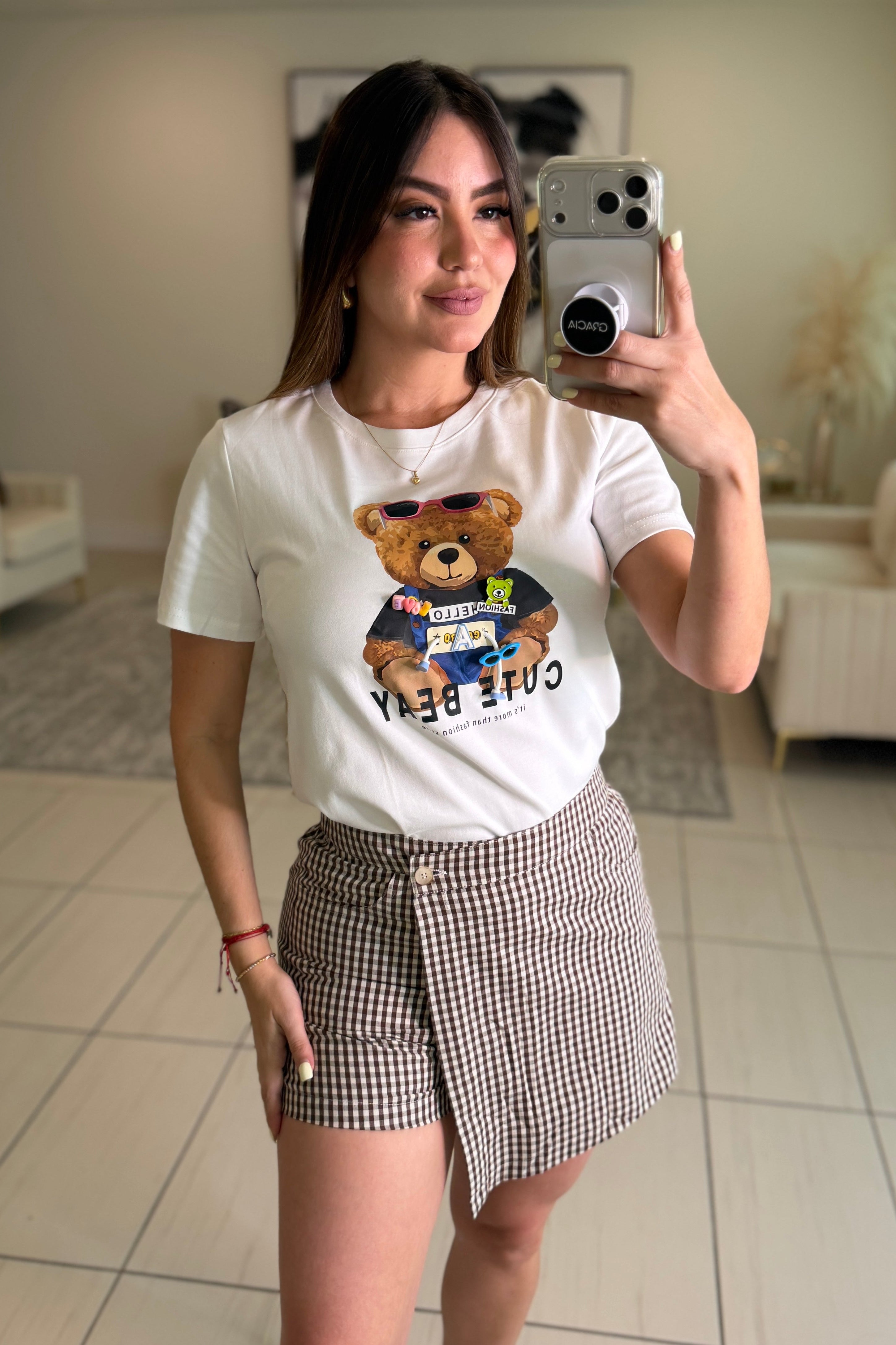 Cutest Charming Bear White Tshirt