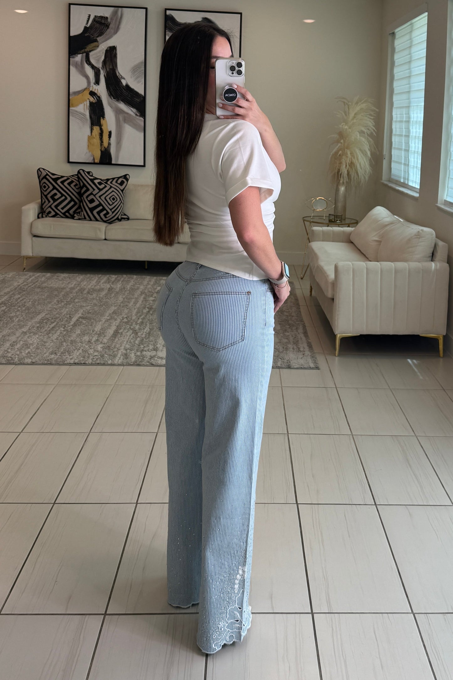 Splash Stripes Blue Pants