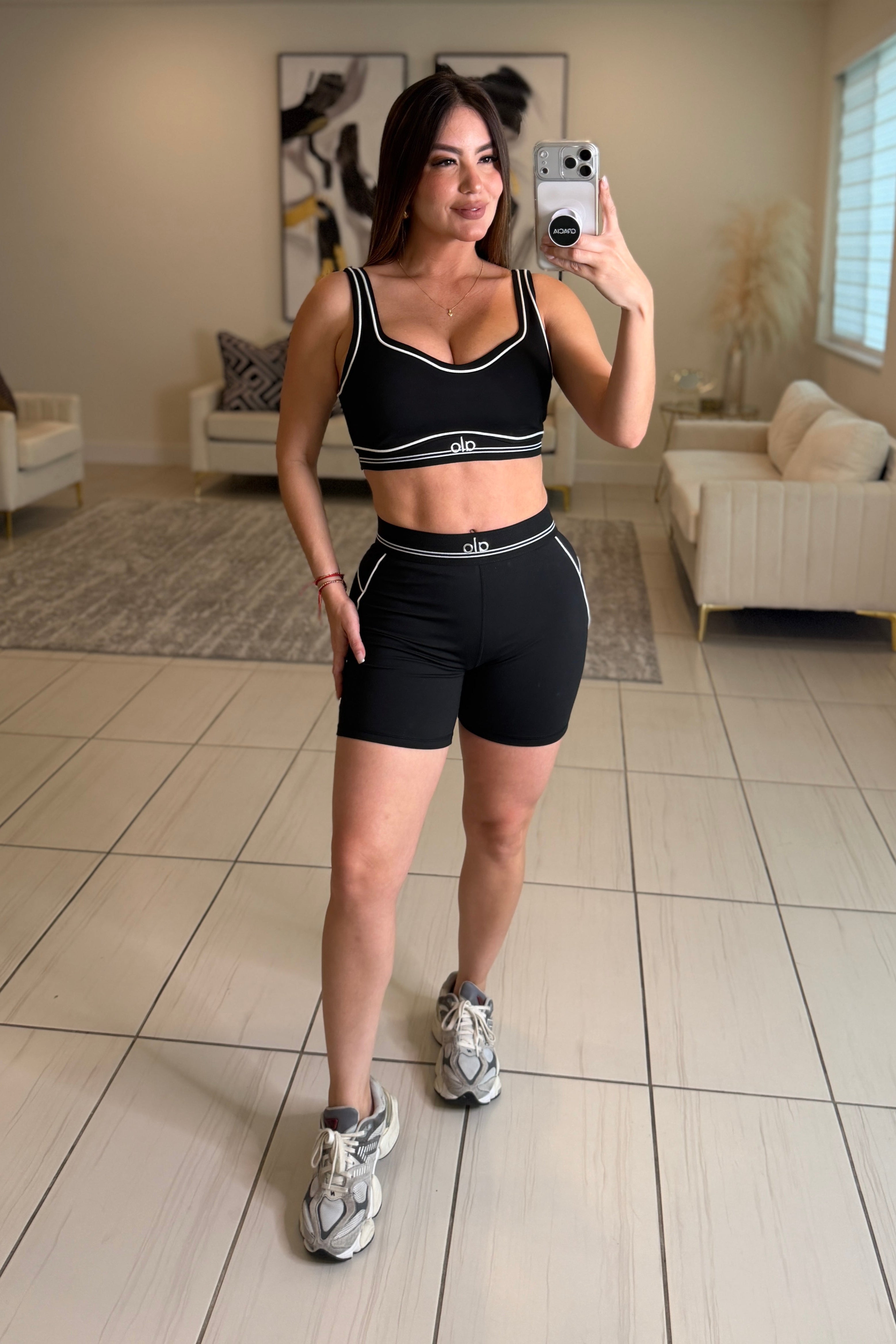 Airbrush Heart Halo Black Short Set