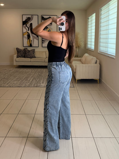 Perfect Details Denim Pant Set