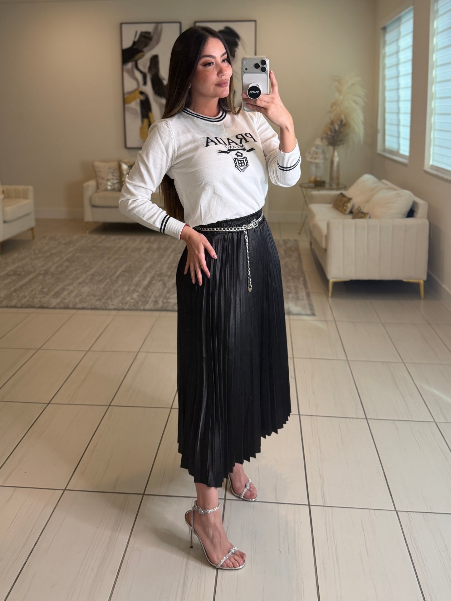Opulent Structure Black Maxi Skirt