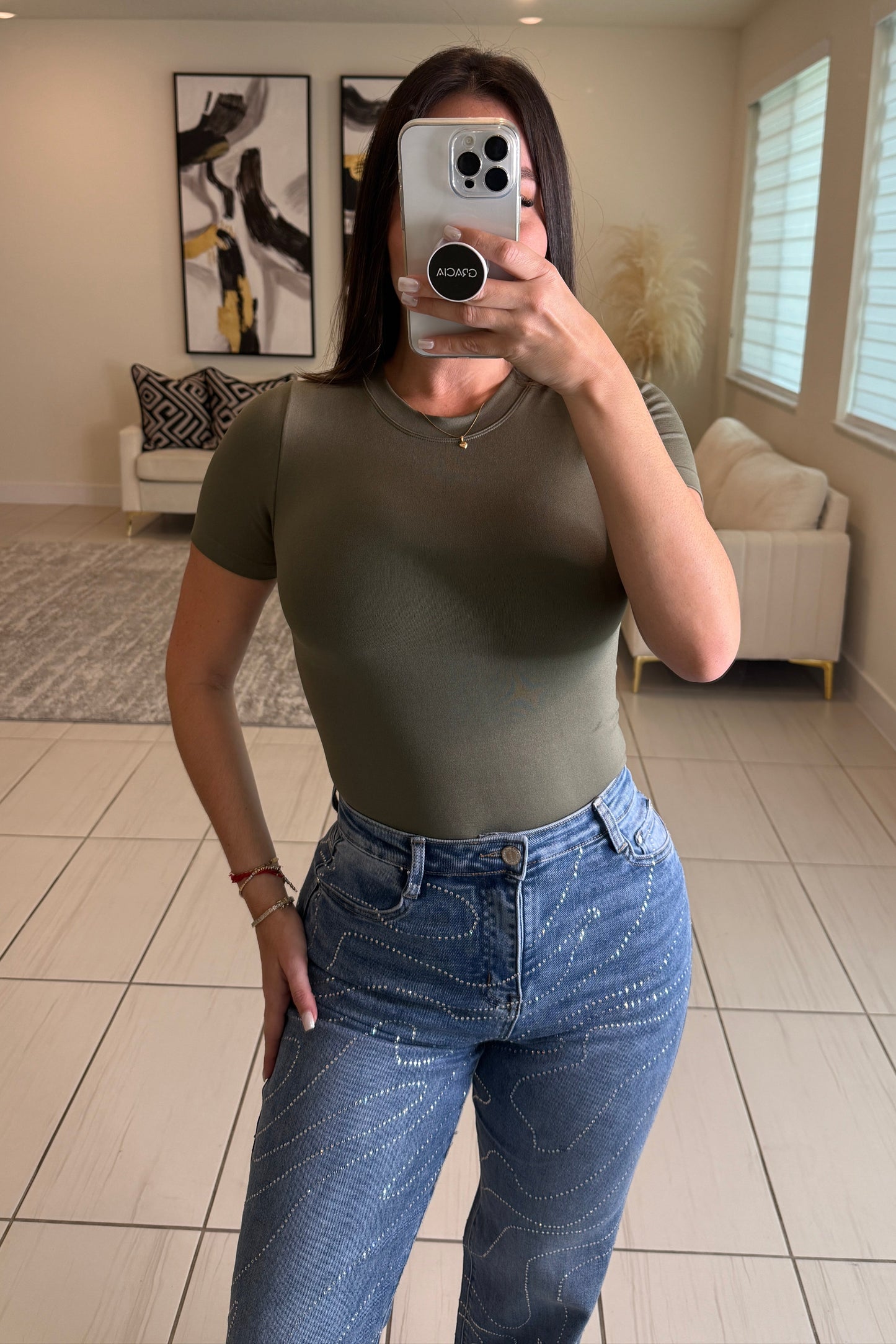 Wonders with Sleeves Green Bodysuit
