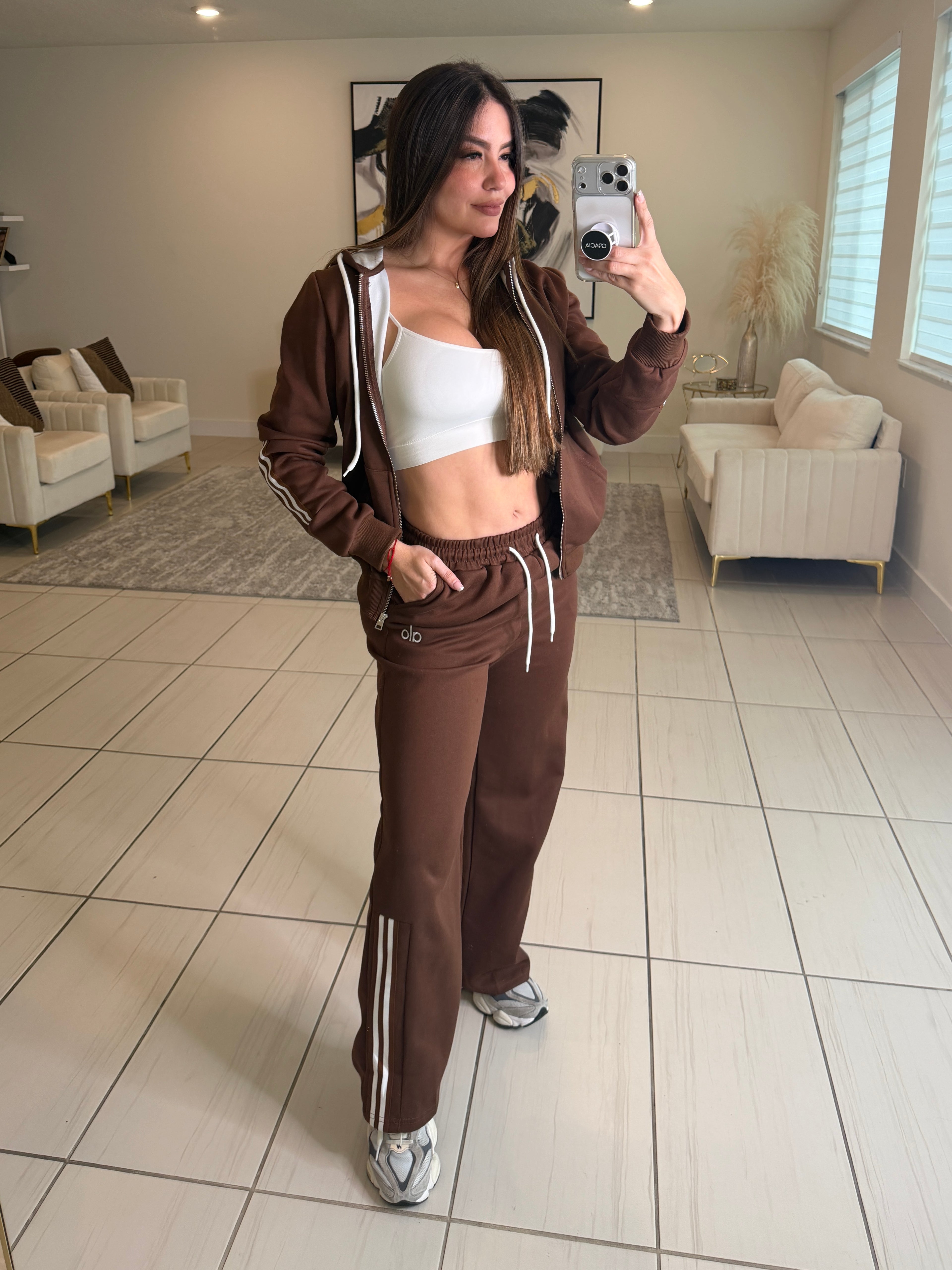 Iconic Stripes Halo Brown Pant Set