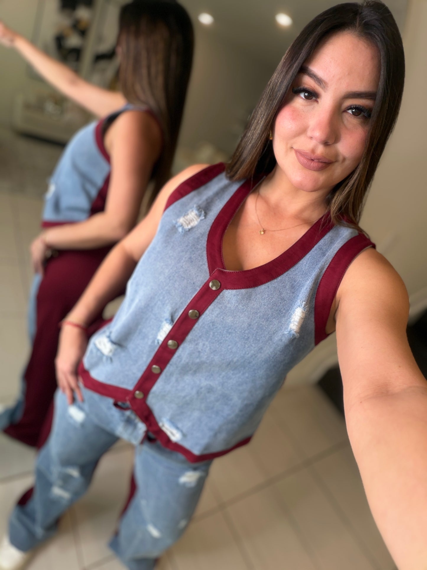 Iconic Wine and Denim Contrast Set