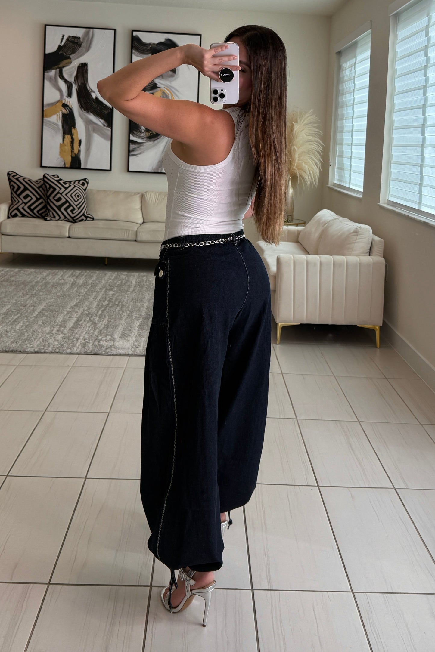 Lotus Balloon Style Denim Pants
