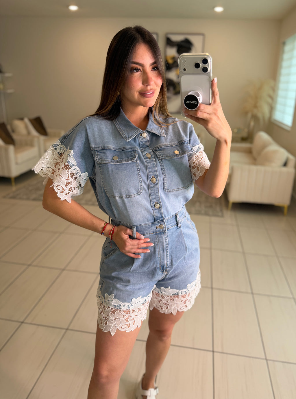 Summer Spicy Denim Romper