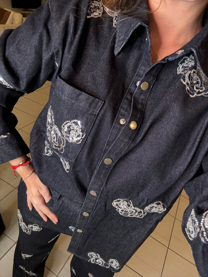 Perfect Details Dark Denim Pant Set