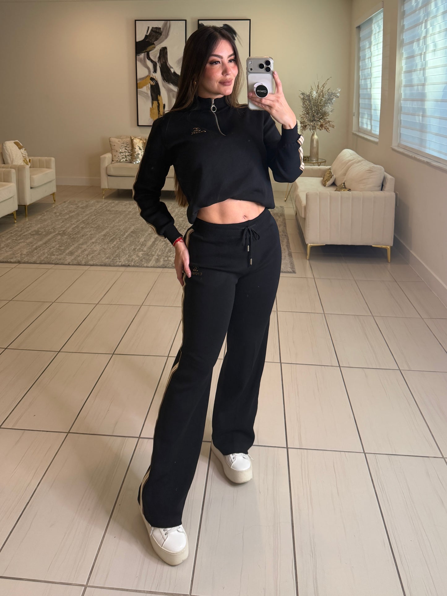 Iconic Black Knit Pant Set