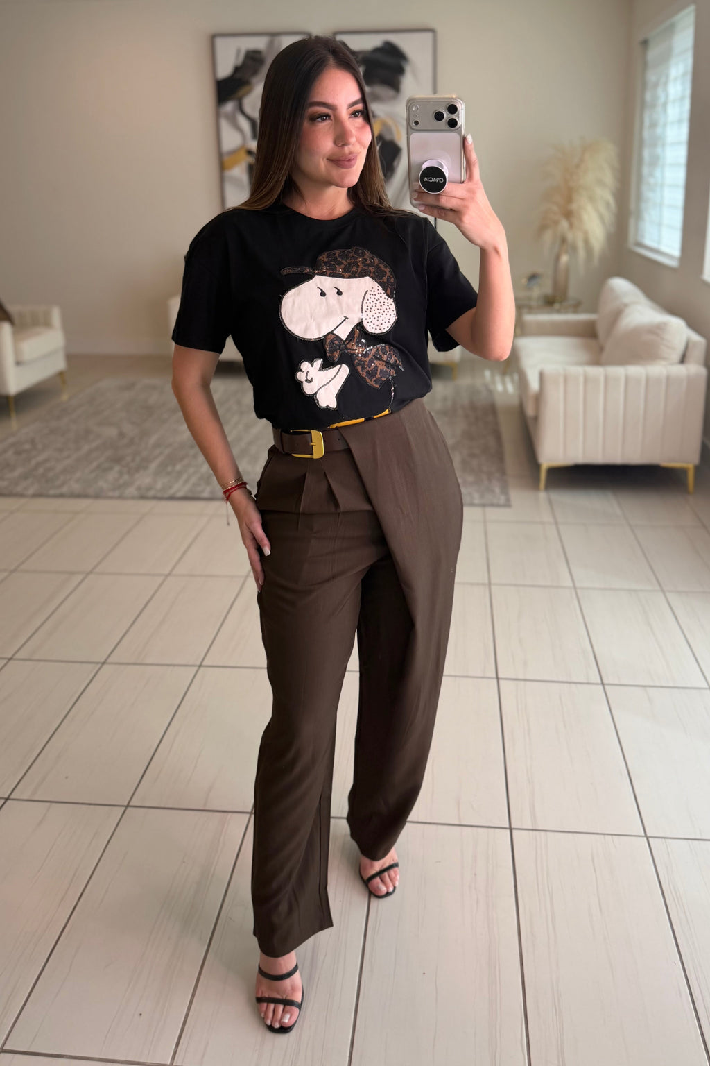 Moonlit Asym Brown Pants
