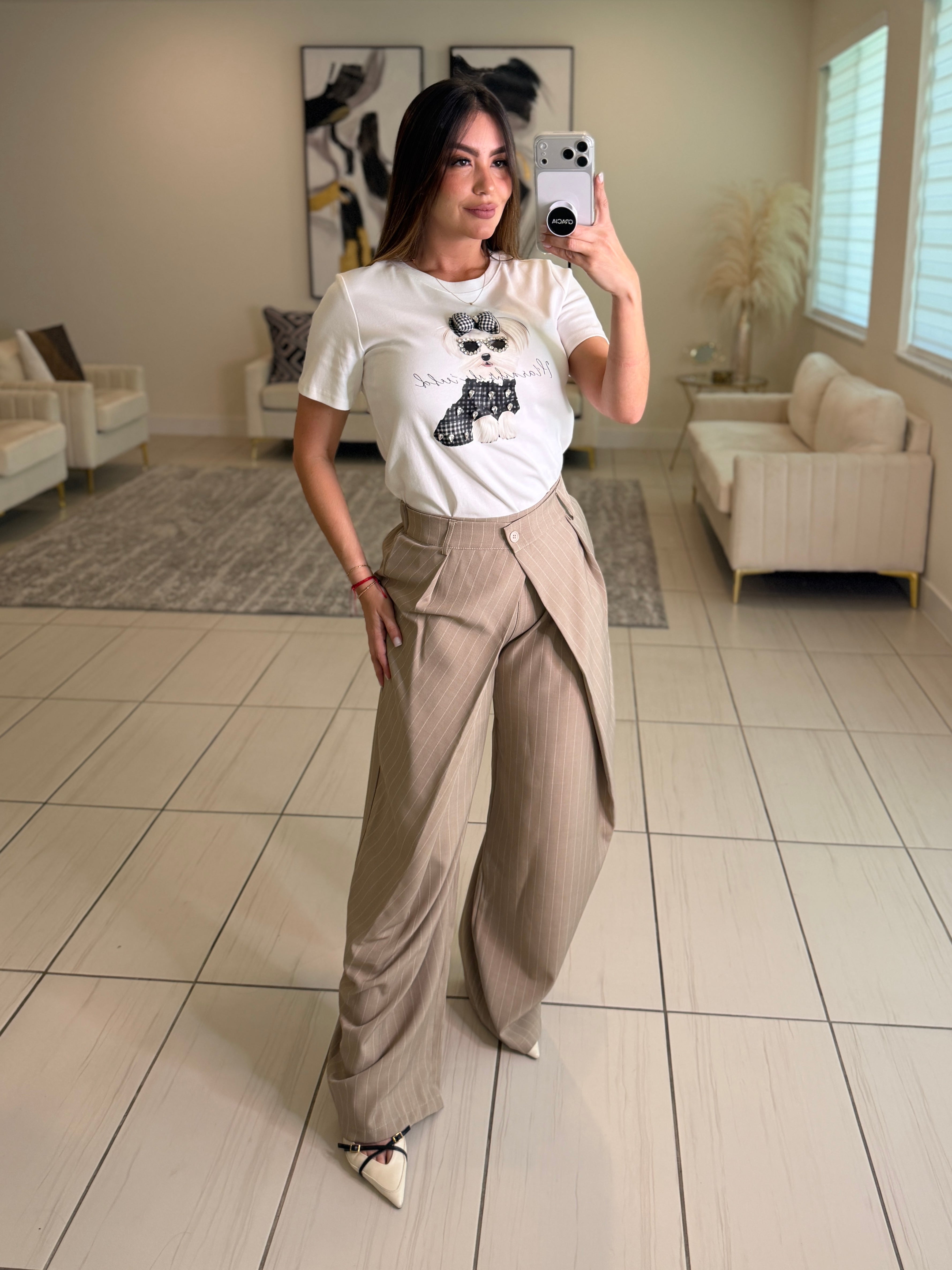 Cutest Charming Dog White Tshirt Top