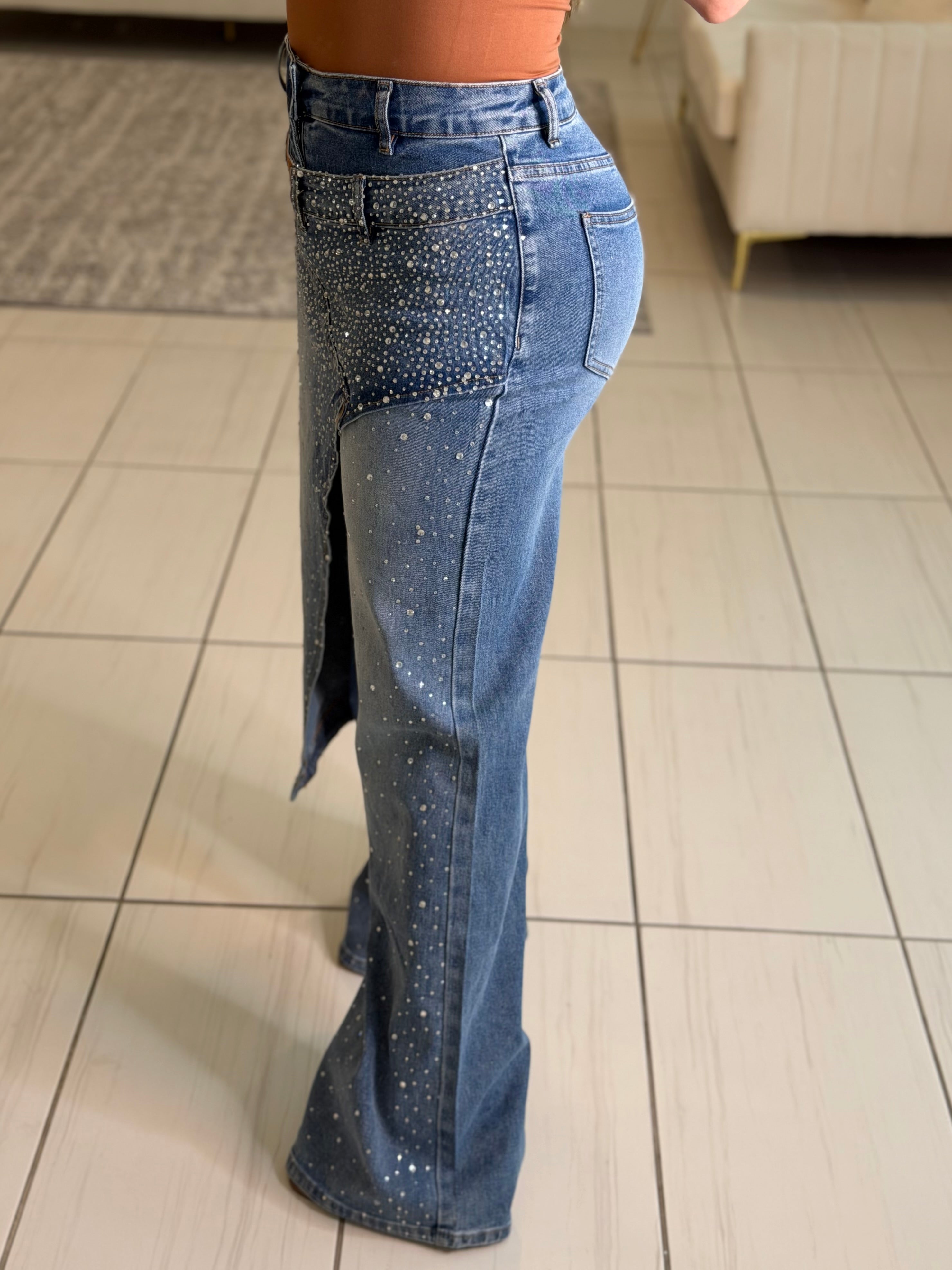 Crystal Asym Denim Pants
