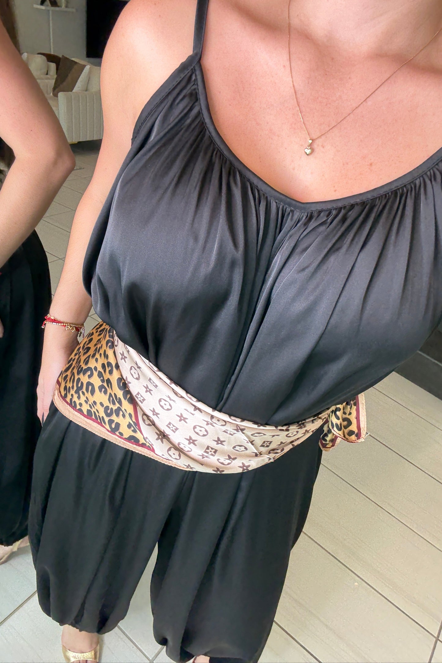 Effortless Essence Ruched Black Jumpsuit