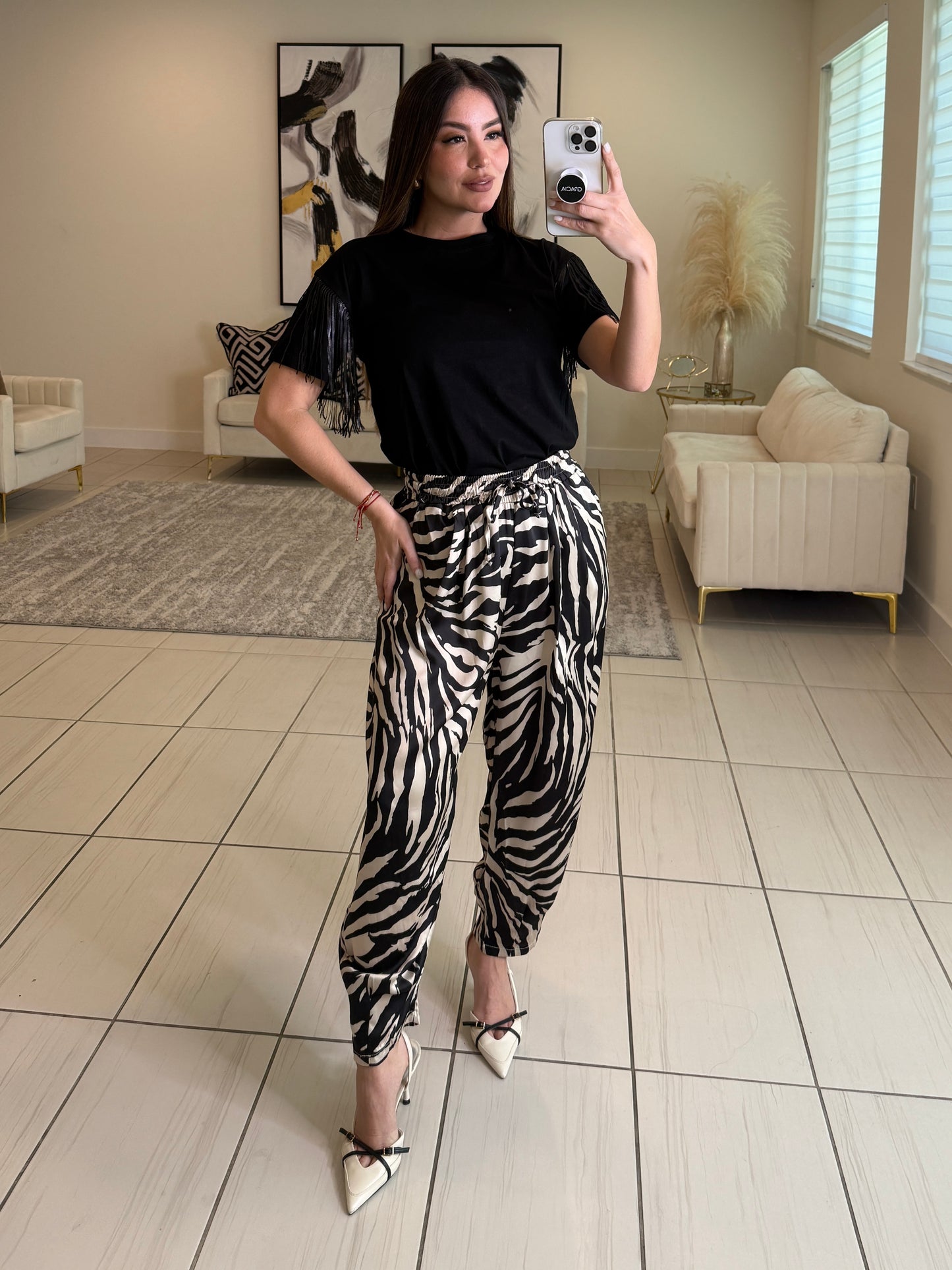 Instinct Zebra Print Balloon Pants