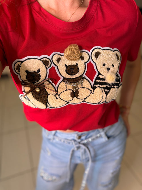 Fashionable Bears Red Tshirt