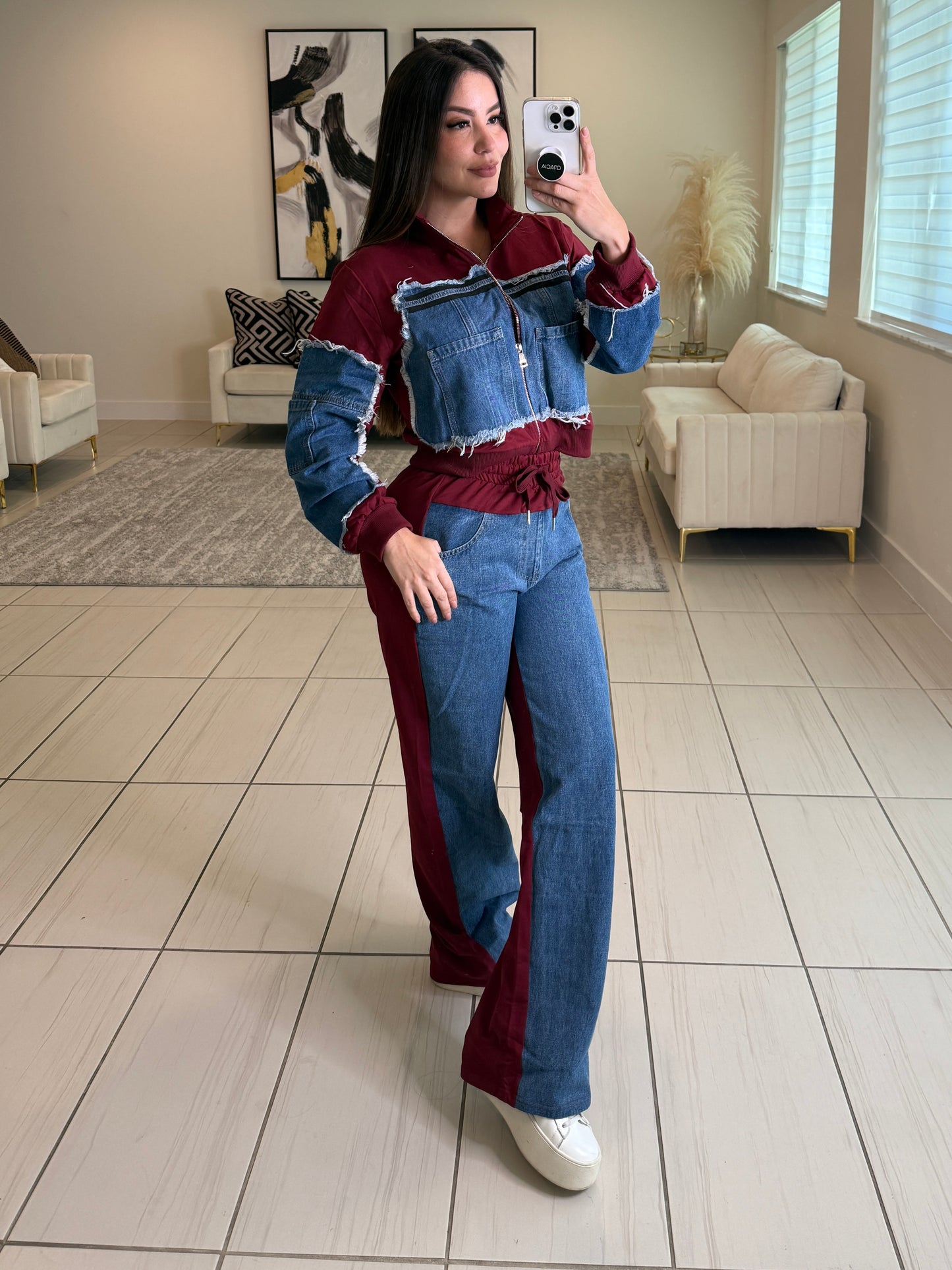 Iconic Wine and Denim Contrast Set