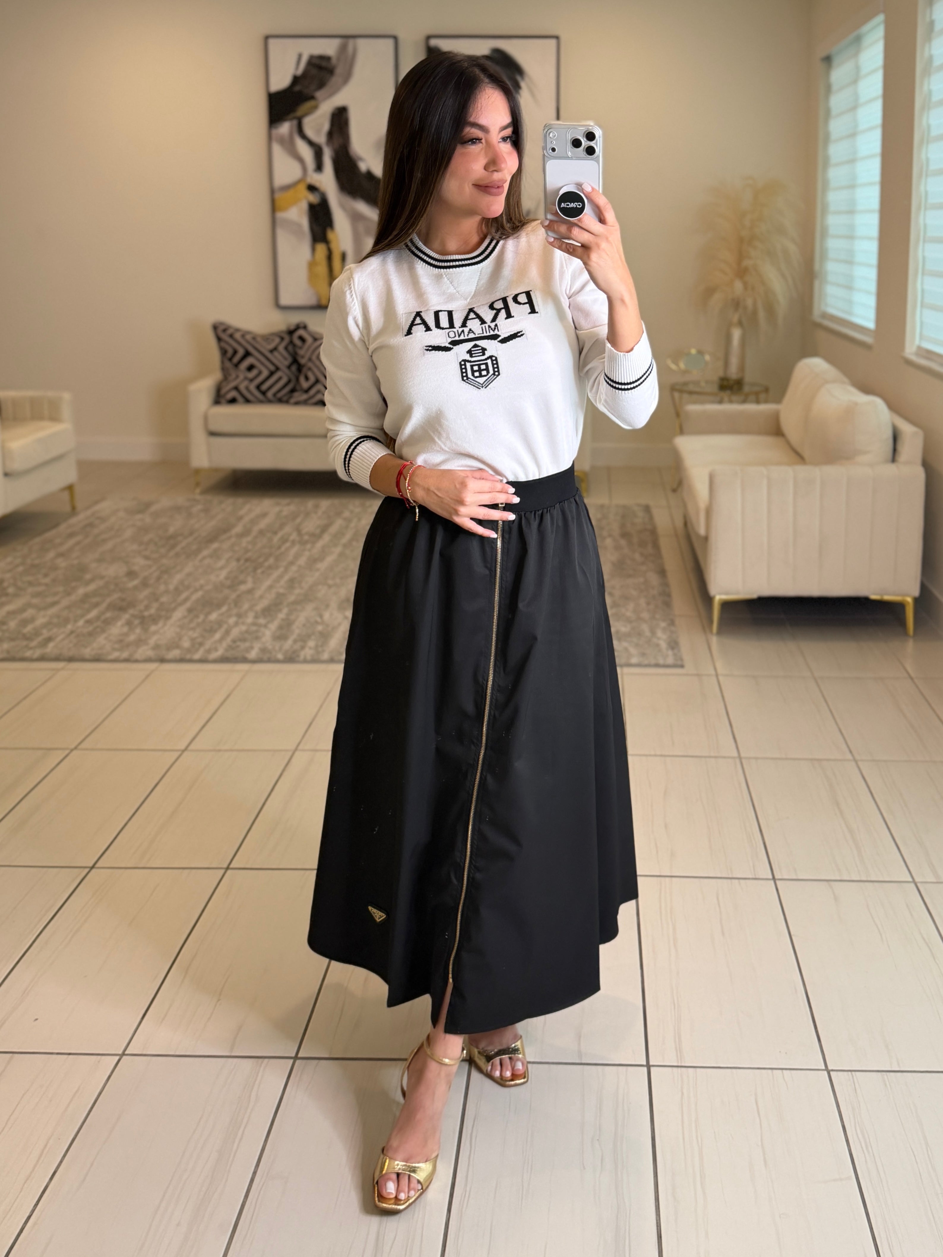 Iconic Warm Knit White Sweater