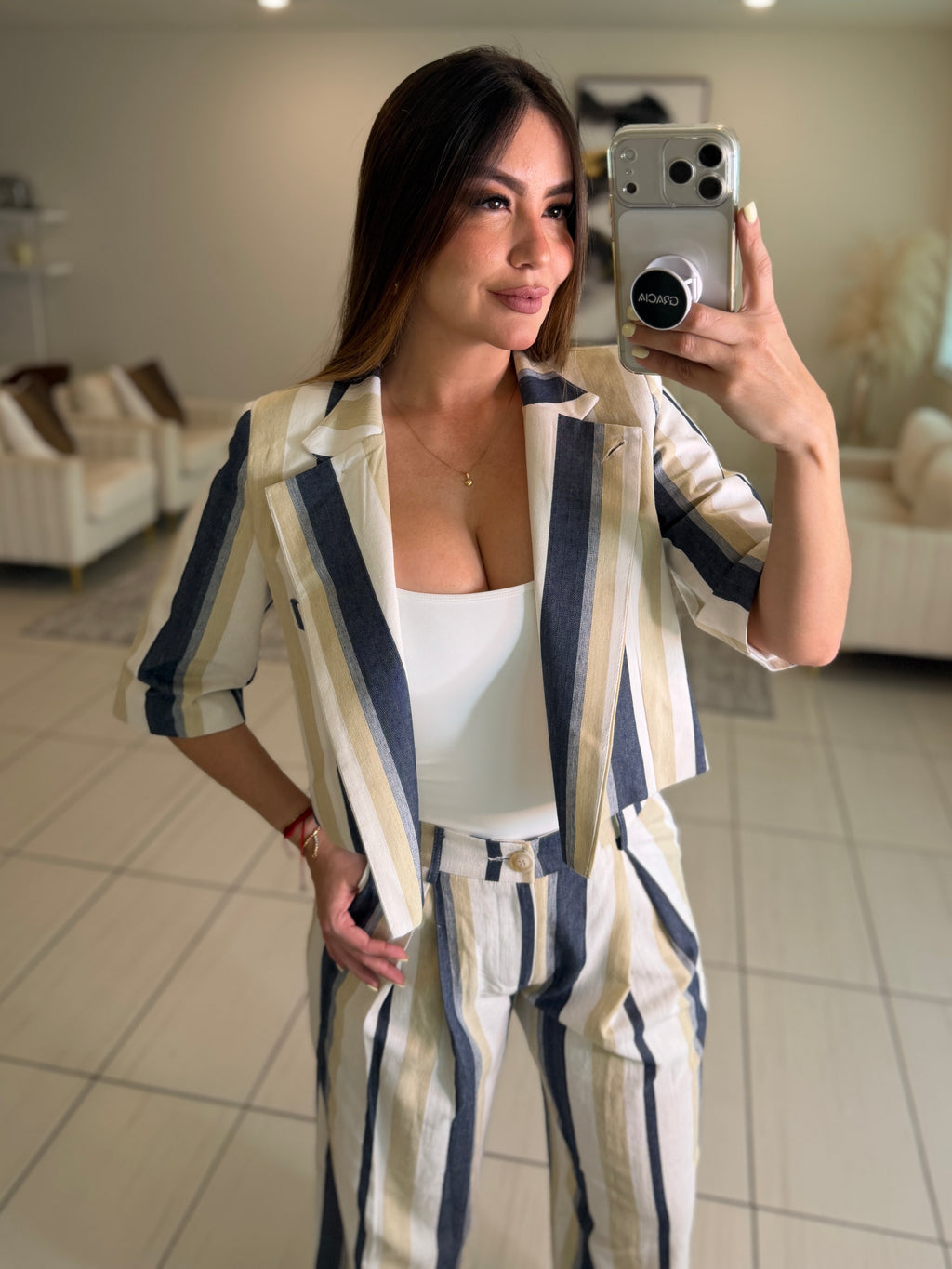 Bella Italian Striped Blue Set