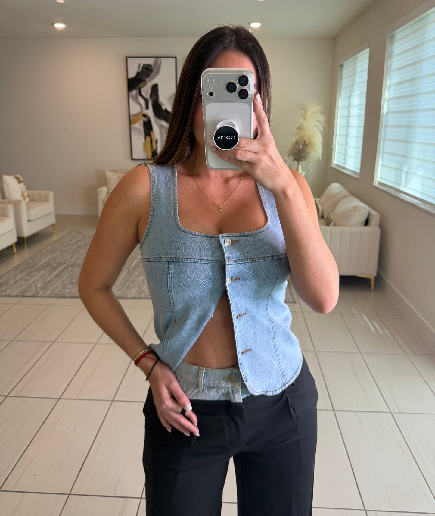 Modern Authority Light Denim Top