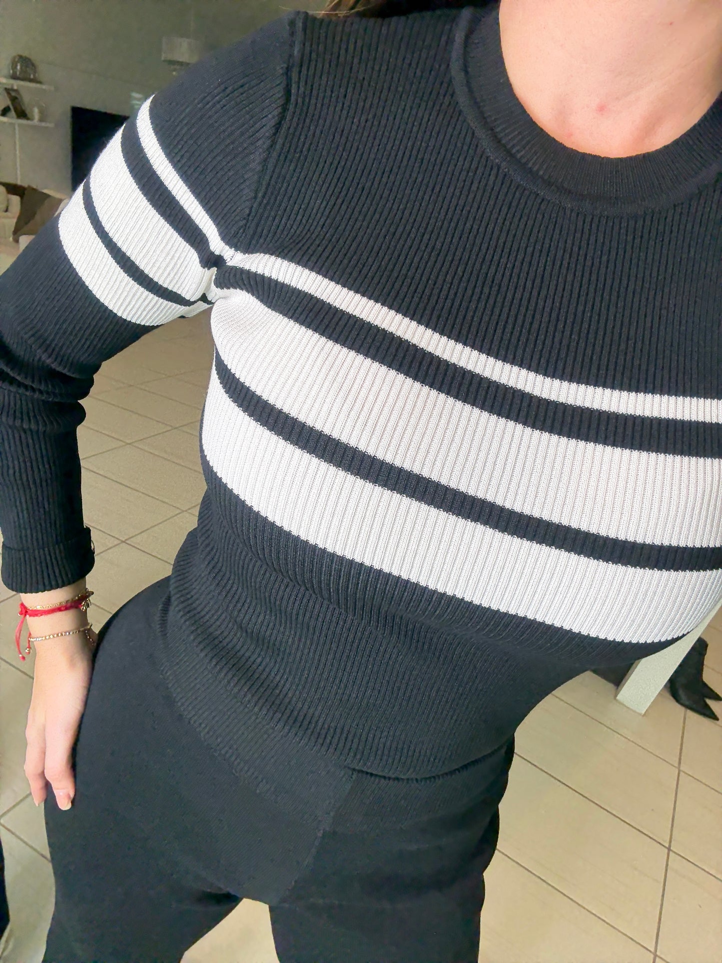 Iconic Knit Black Pant Set