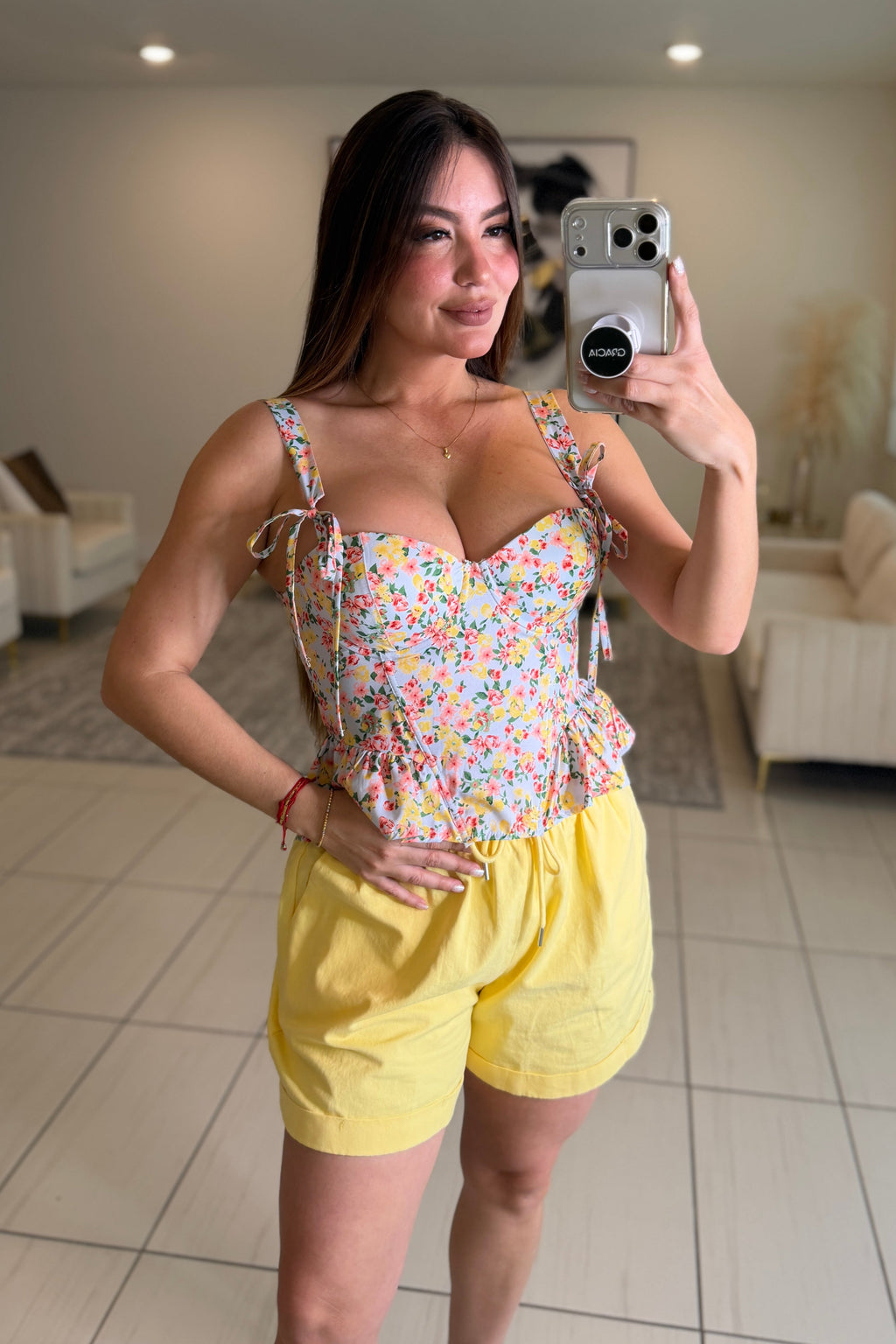 Radiant Reverie Floral Blue Top