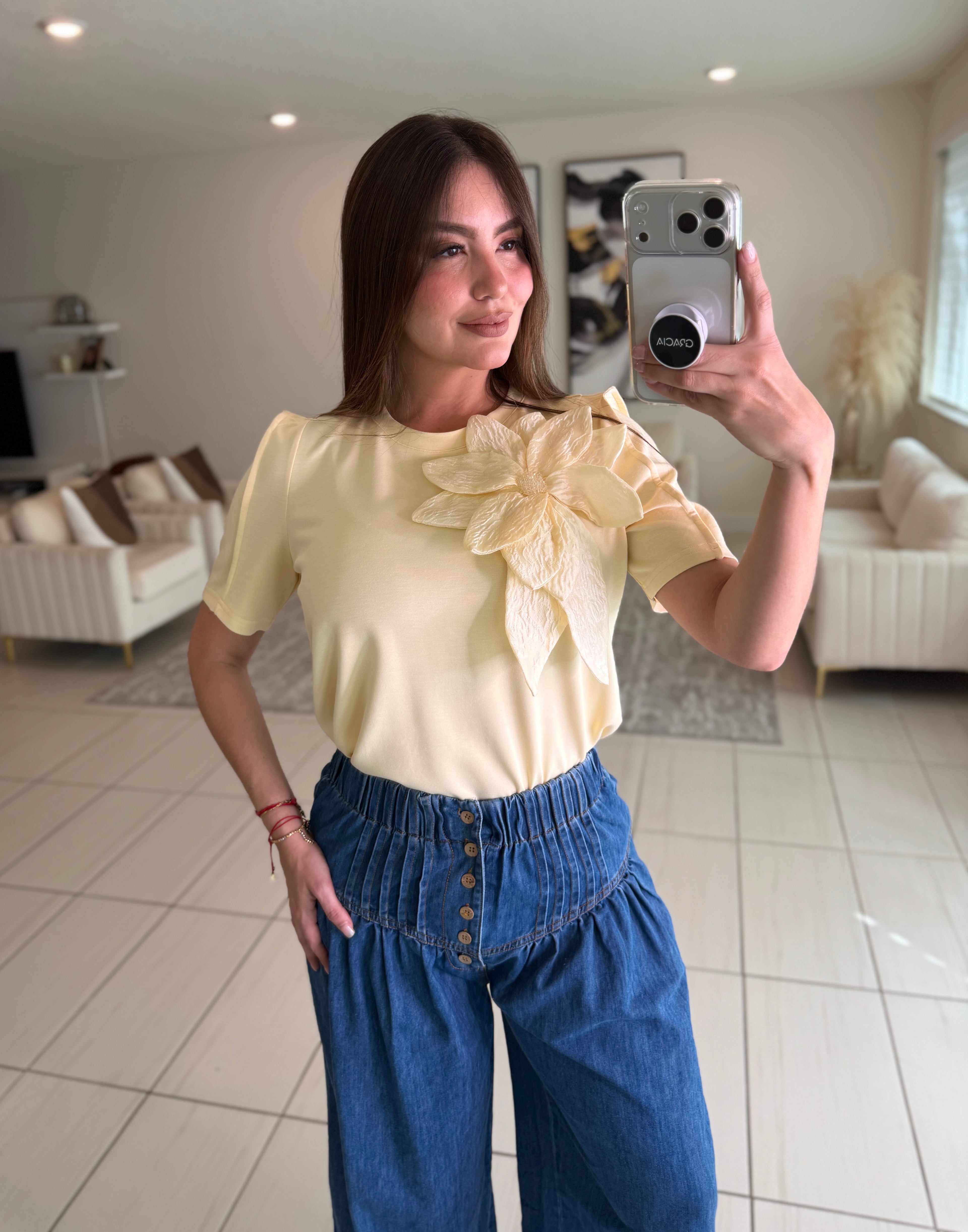 Enchanted Flower Yellow Top