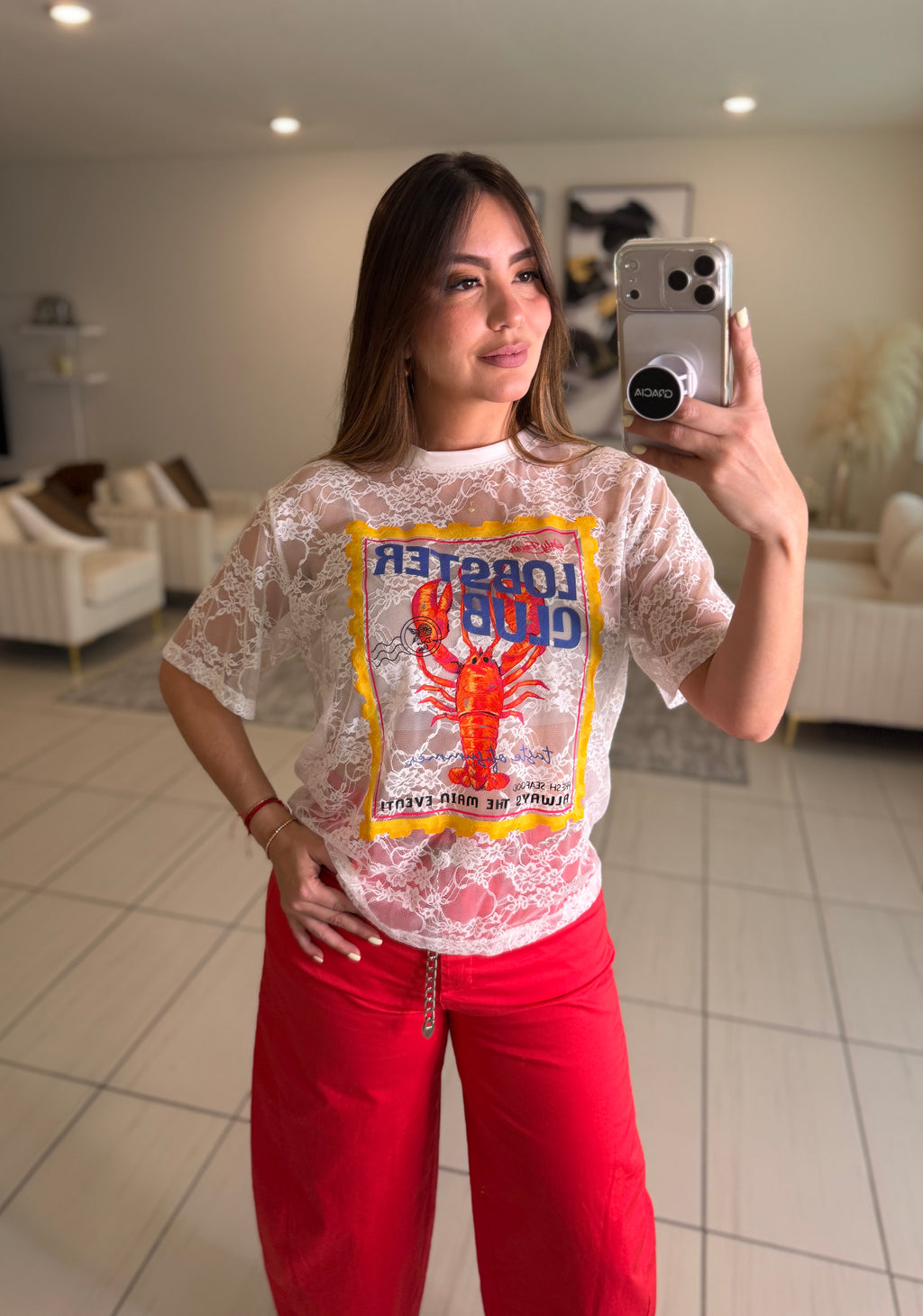 Lobster Club White Tshirt
