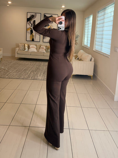 Opulent Structure Brown Jumpsuit