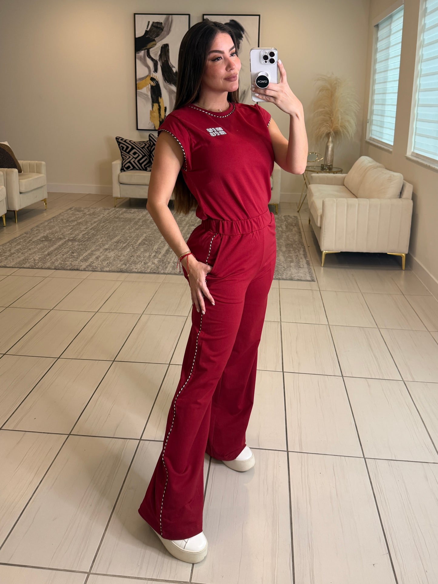 Iconic Muse Red Pant Set