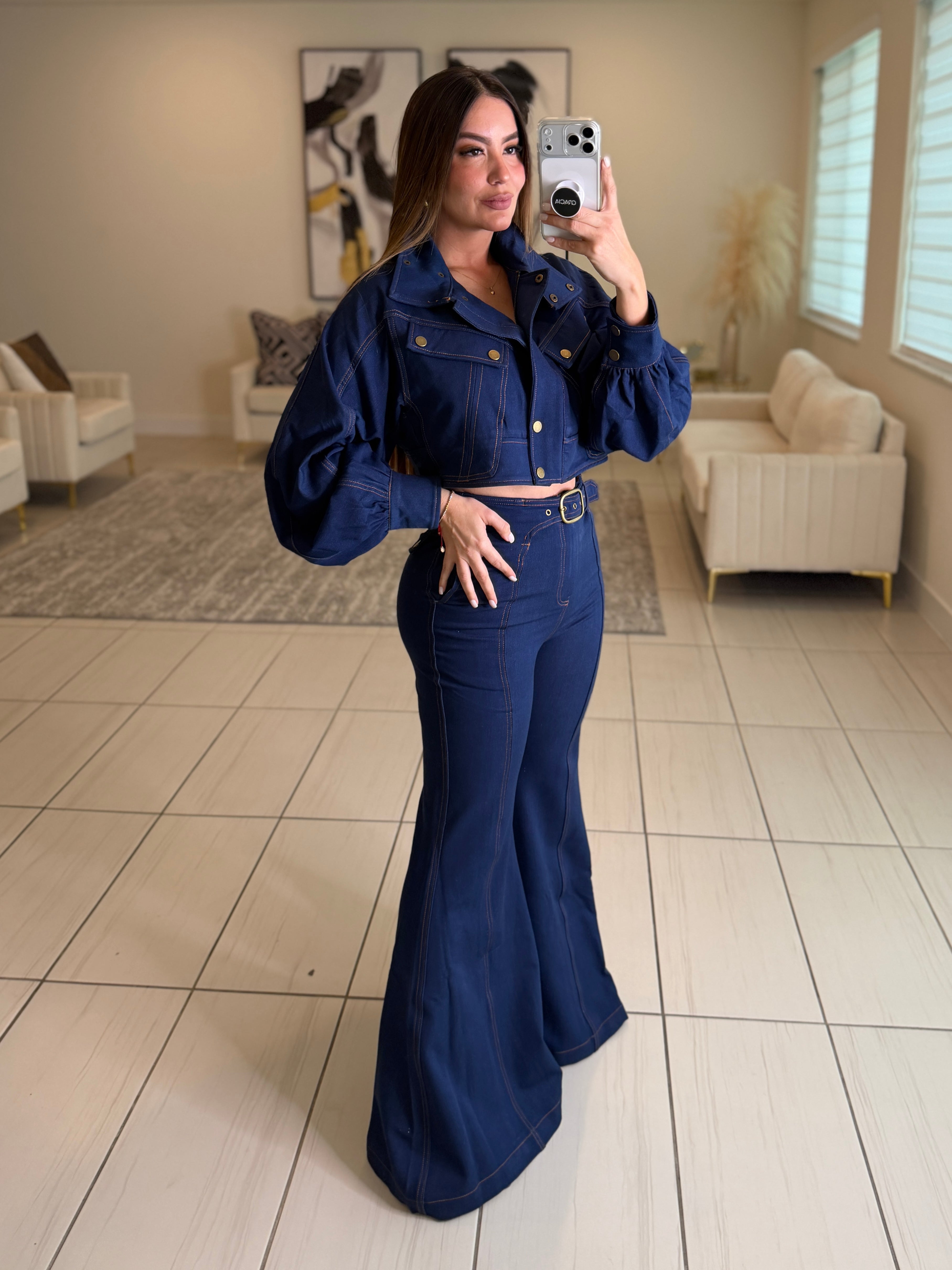 Luna Denim Utility Pant Set