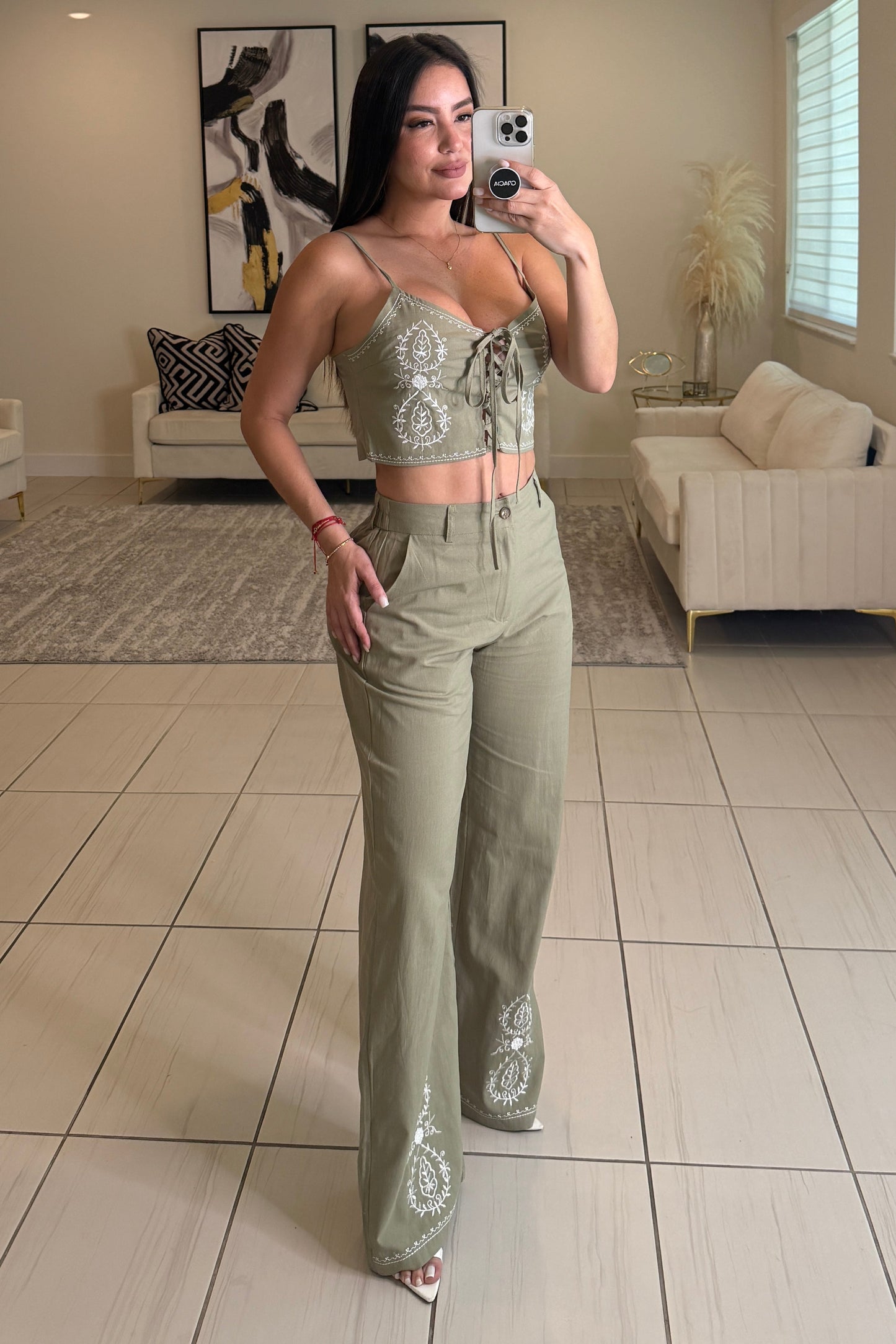 Savanna Rhythm Green Pant Set