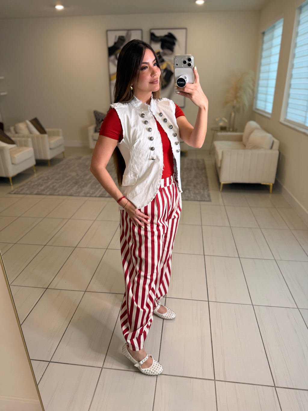 Gravity Stripes Red Pants