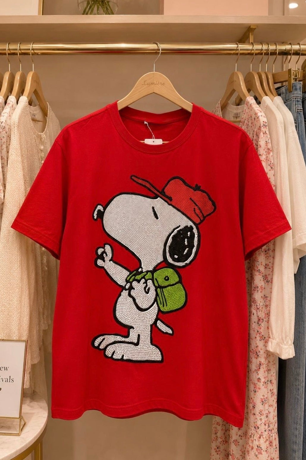 Funny Rhinestones Red Tshirt