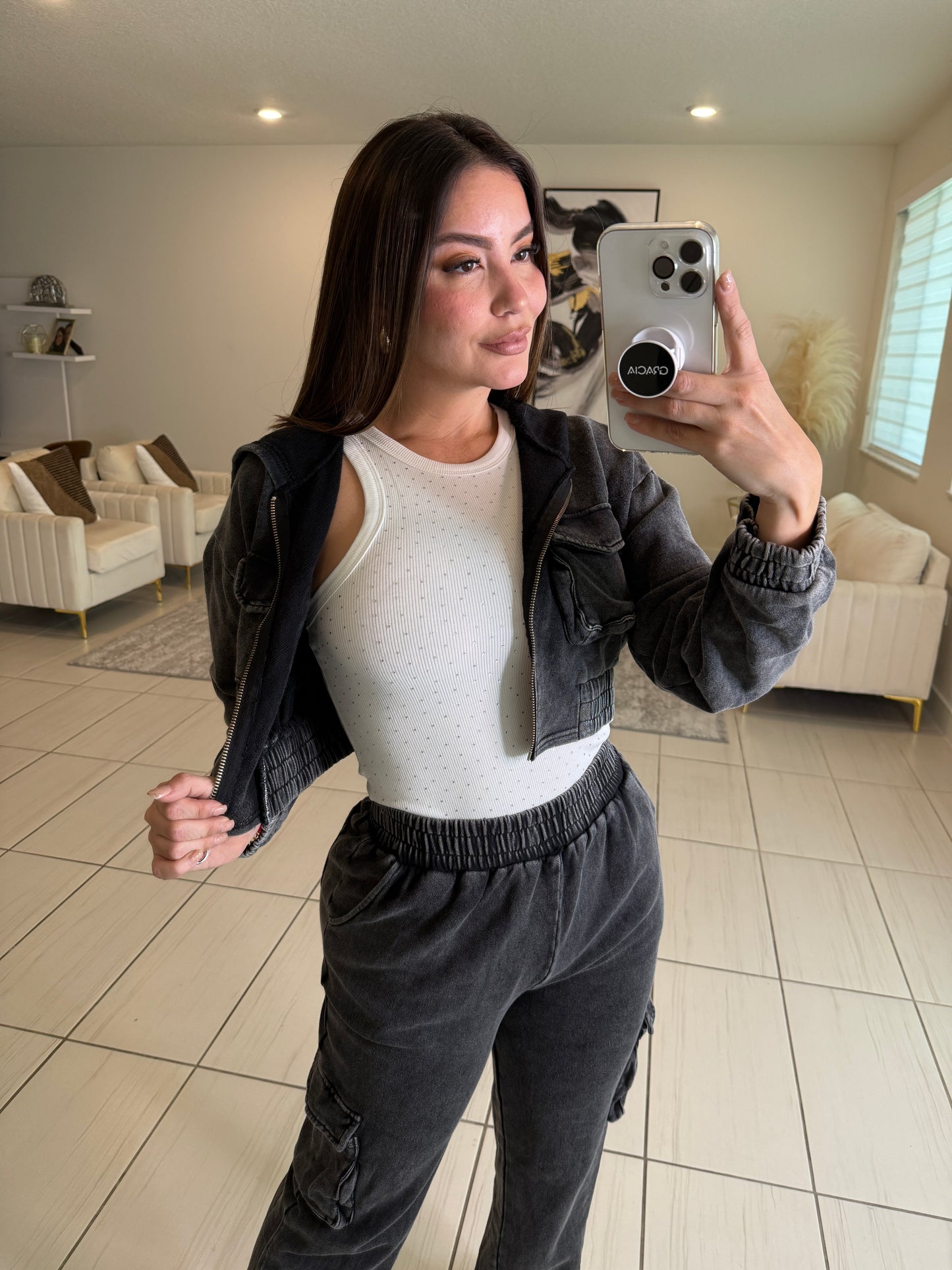 Illusionist Washed Black Pant Set