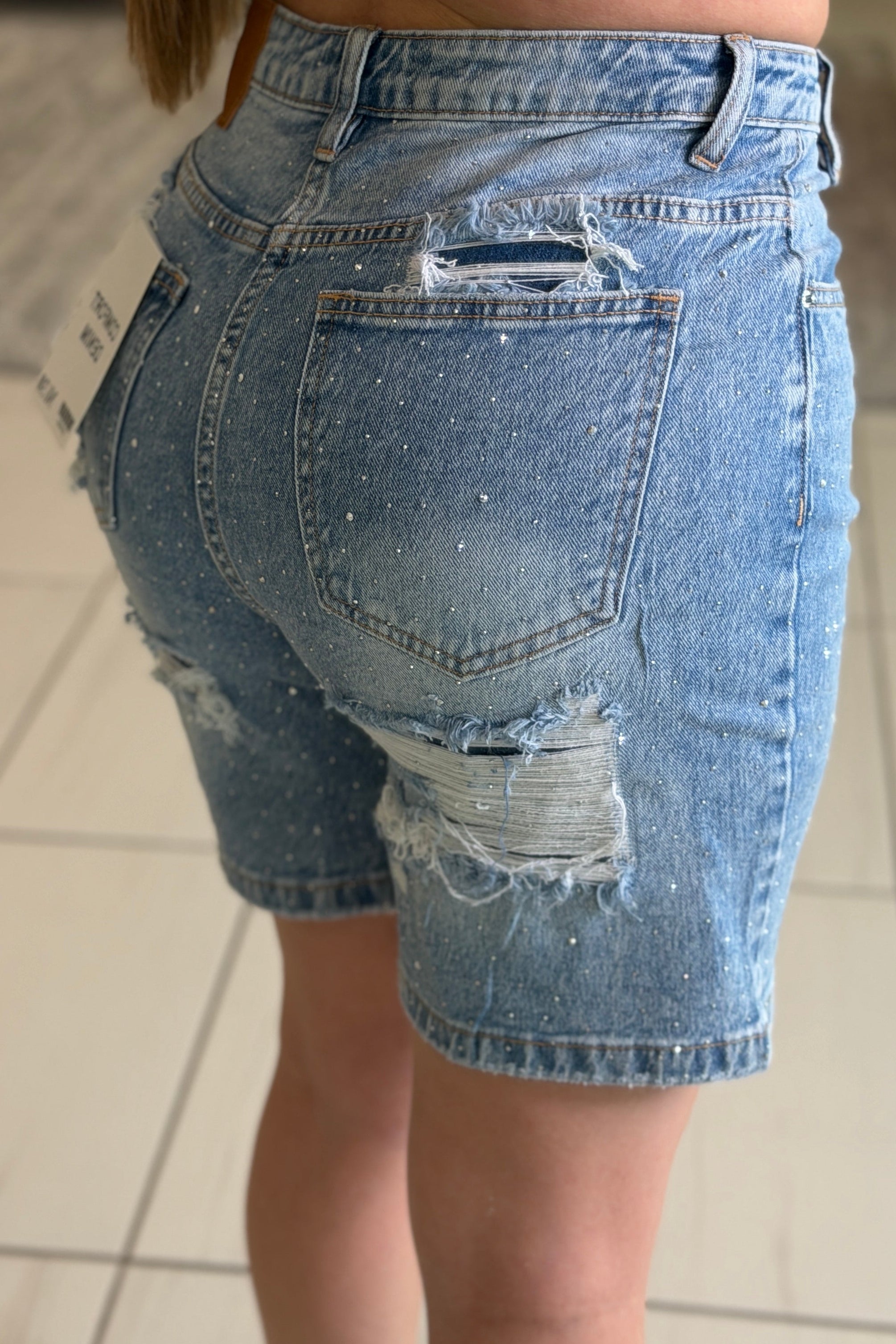 Crystal Denim Shorts