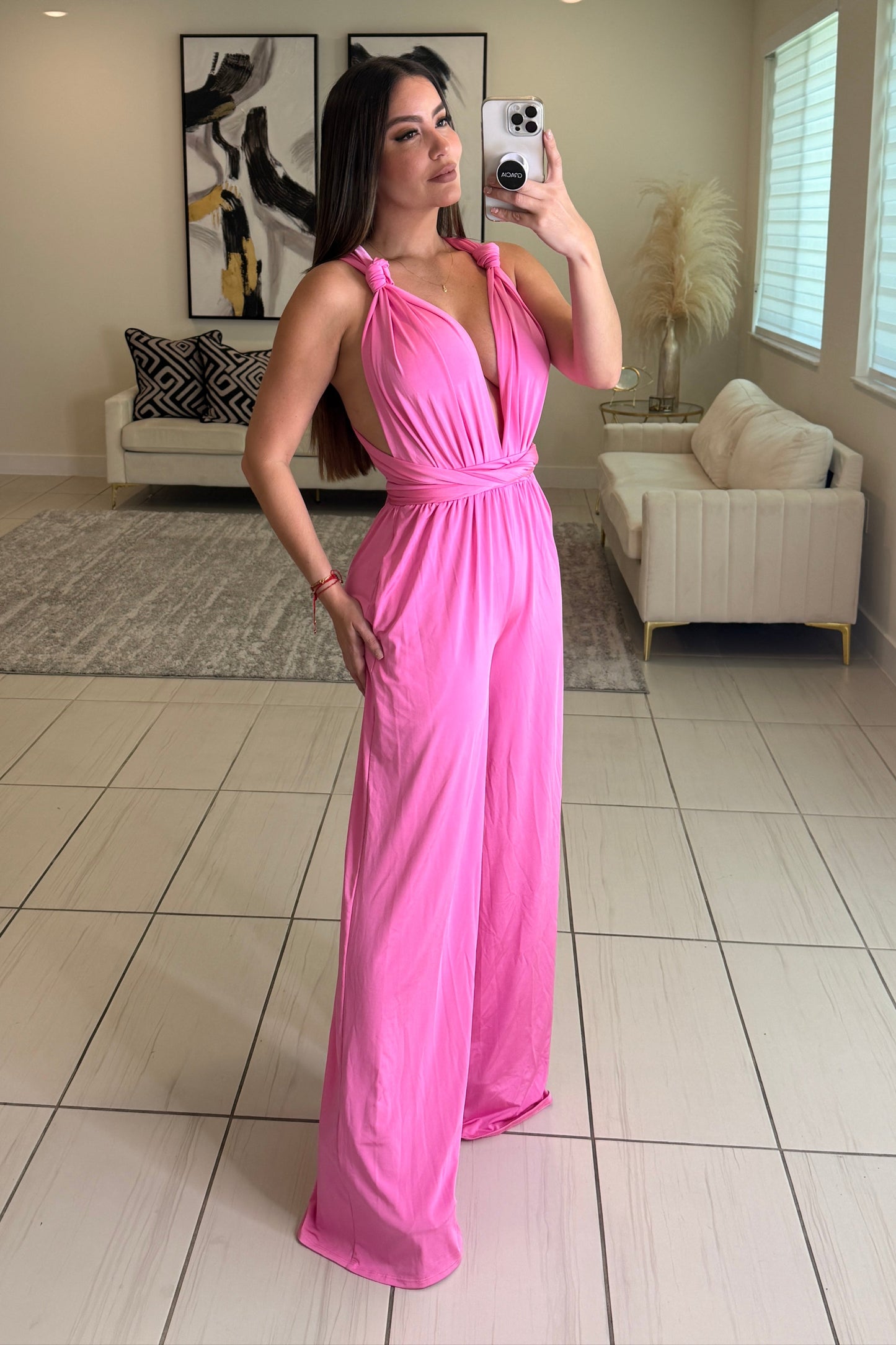 Empire Luxe Soft Pink Jumpsuit