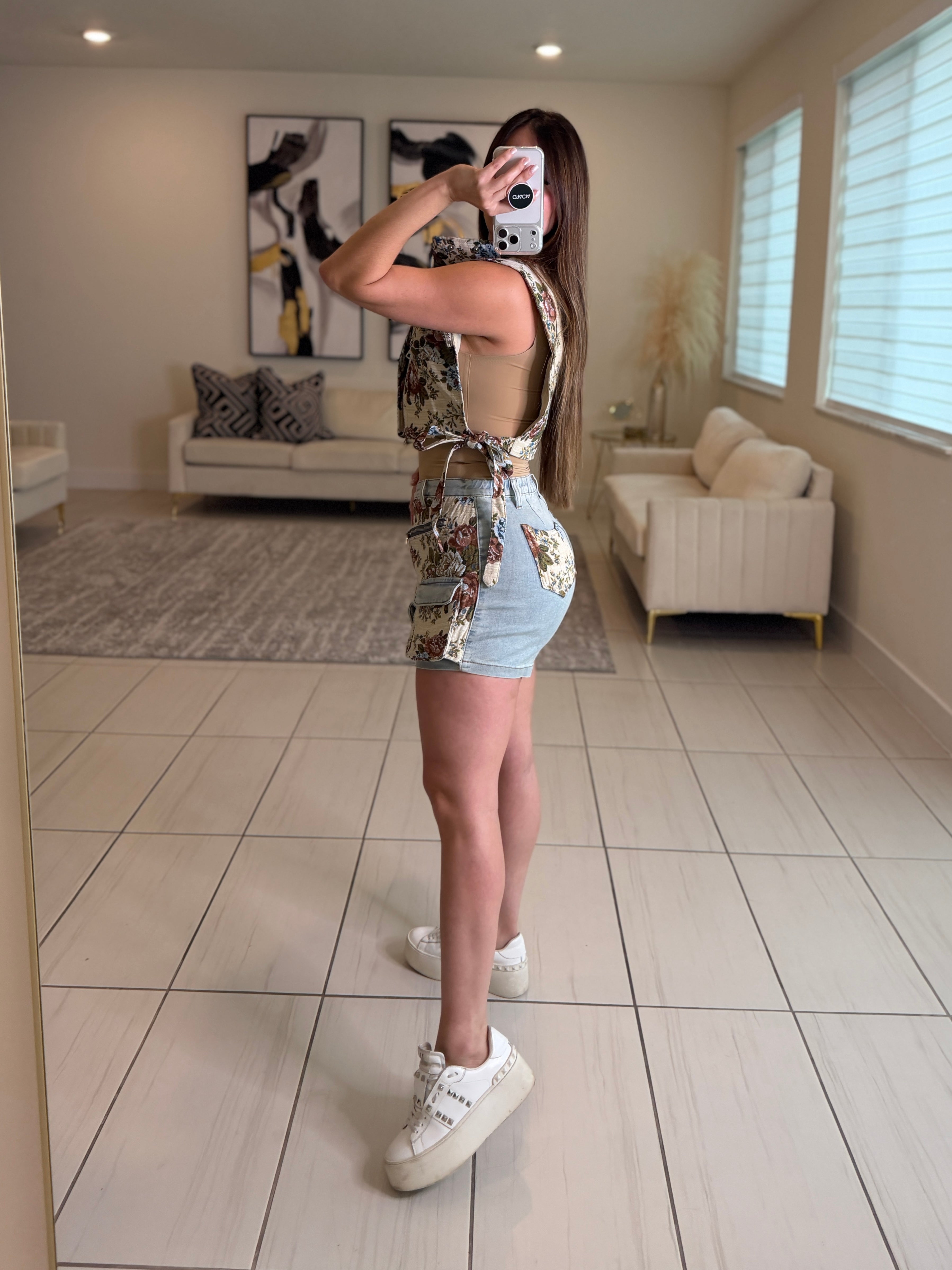 Mediterranean Denim Short Set