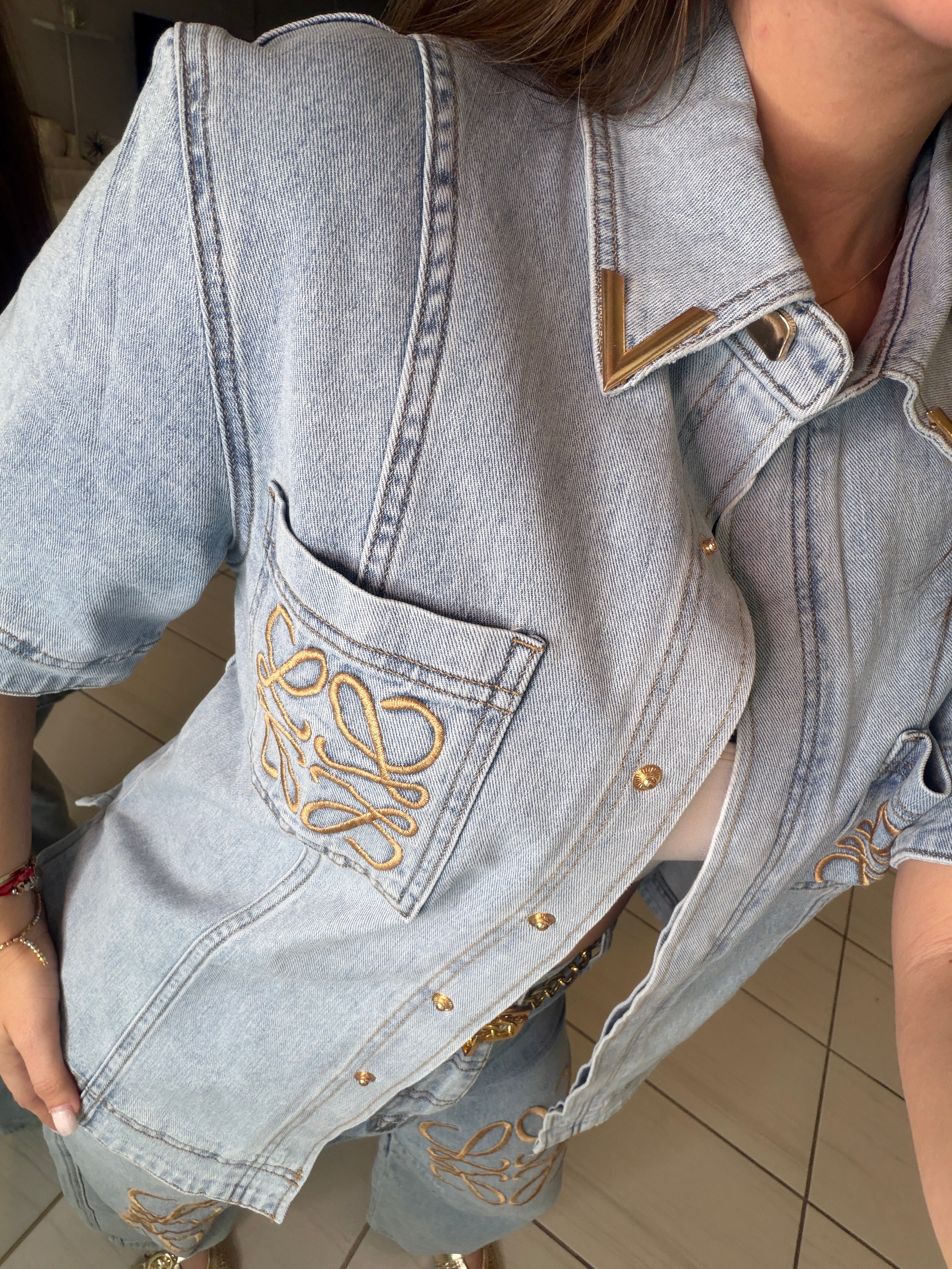 Iconic Light Denim Pant Set