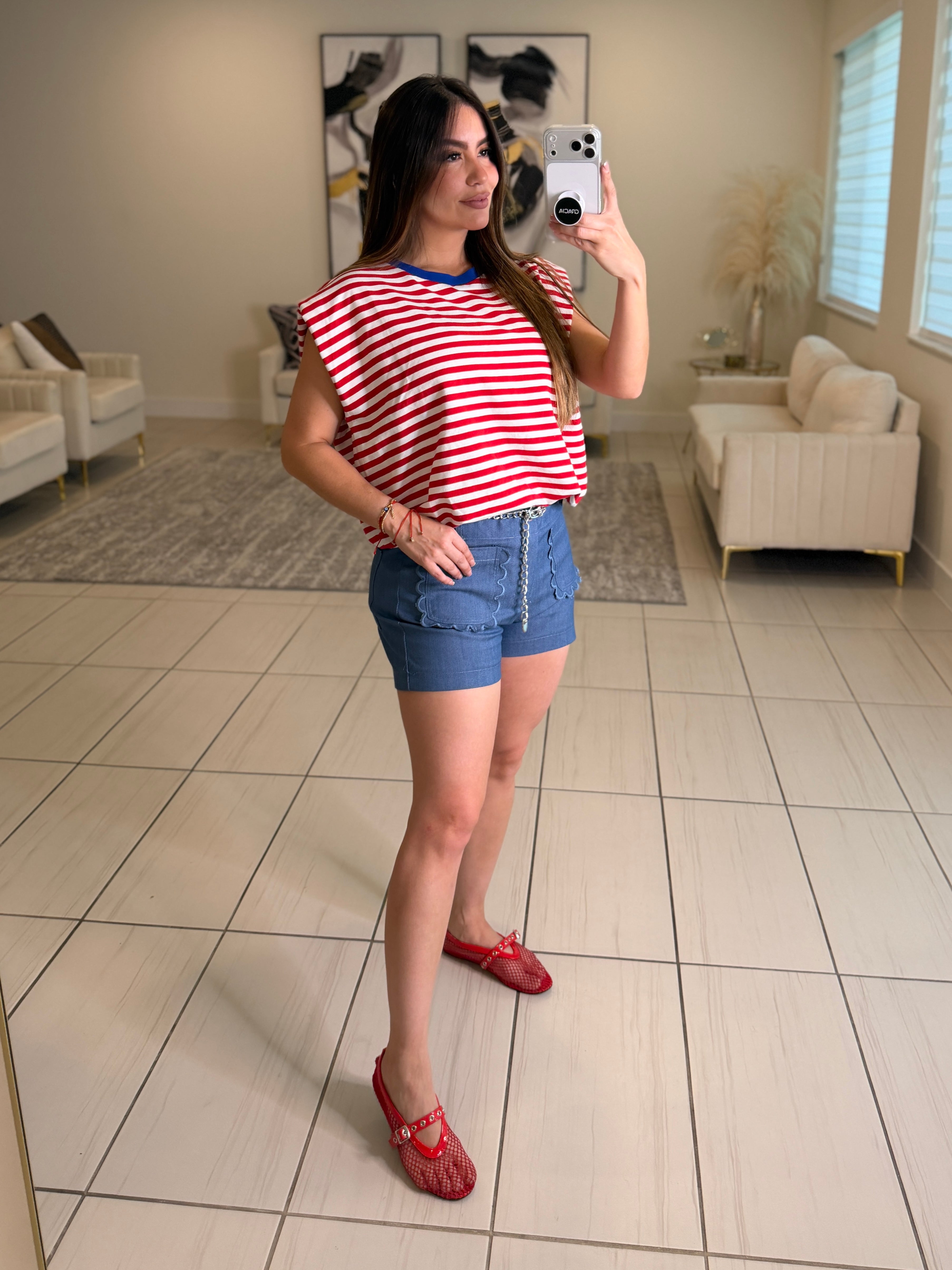 Sweet Stripes Red Top