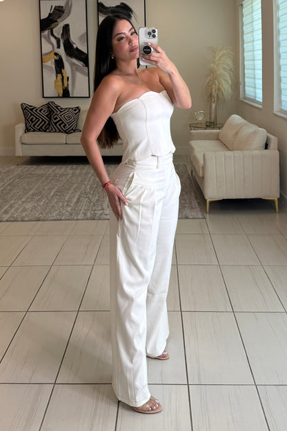 Luxe Utility White Pant Set