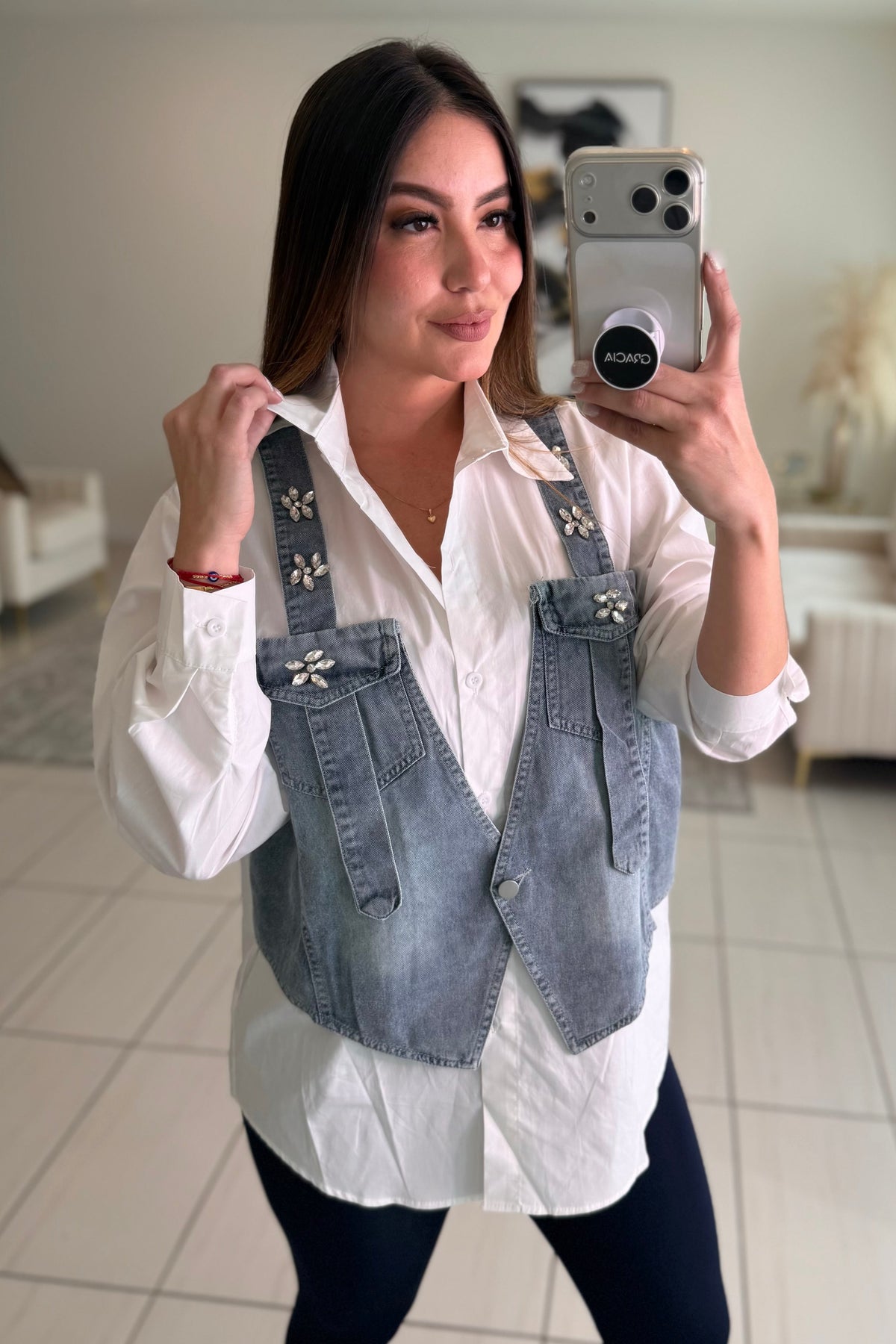 Blooming Denim Contrast Shirt