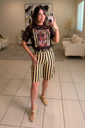 Gravity Stripes Brown and Yellow Shorts
