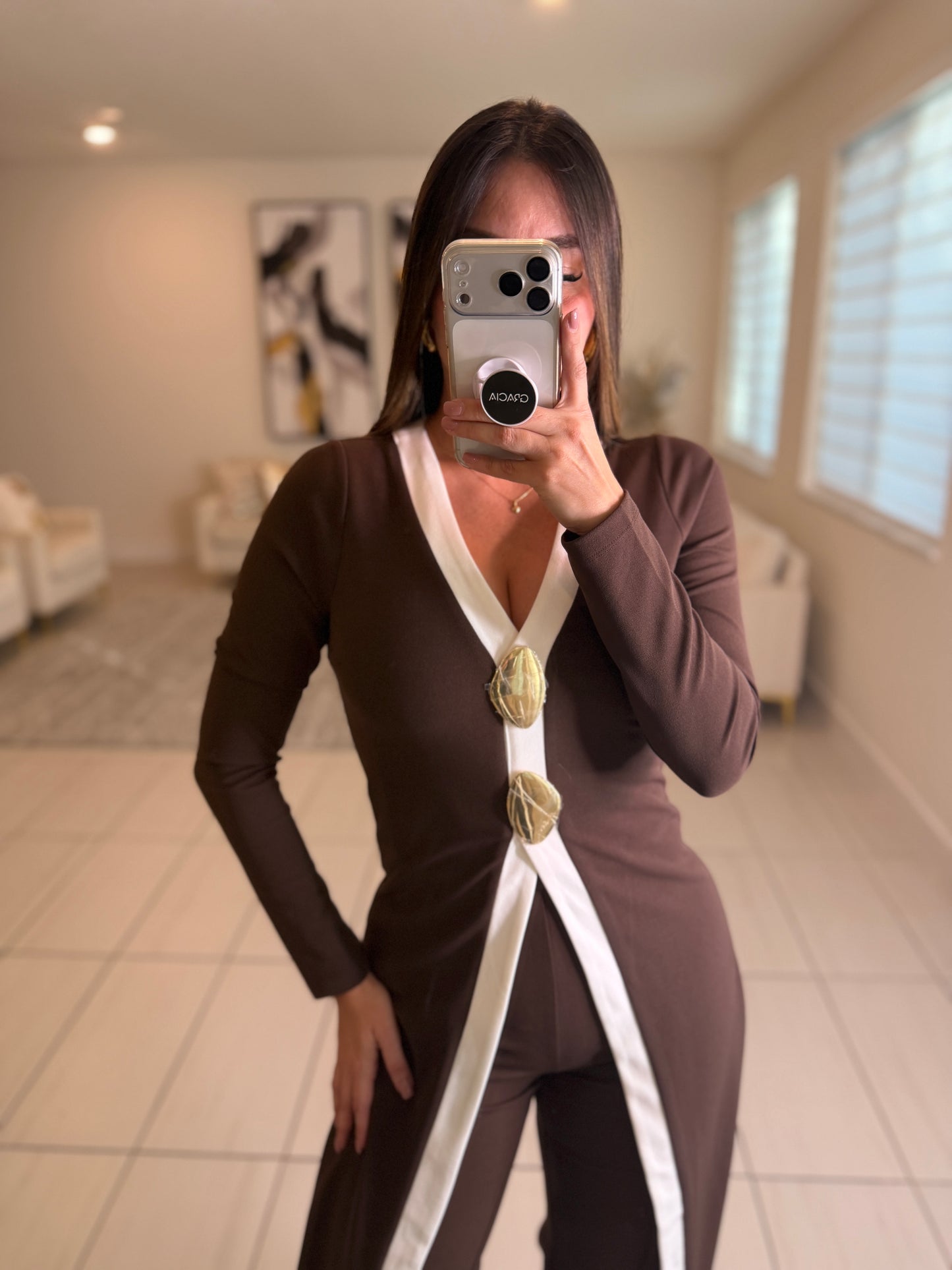 Opulent Structure Brown Jumpsuit
